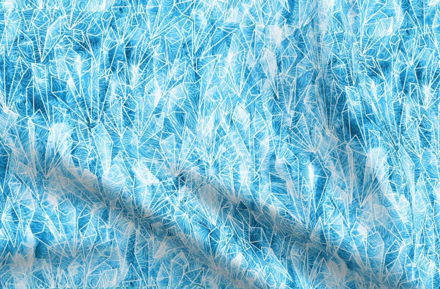 Ice Crystals Winter Printed Minky Fabric Fat Quarter - Soft Plush Fabric for Sewing Baby Blankets, Quilt Backing & DIY Crafts - Perfect for Cozy Winter Projects & Nursery Decor