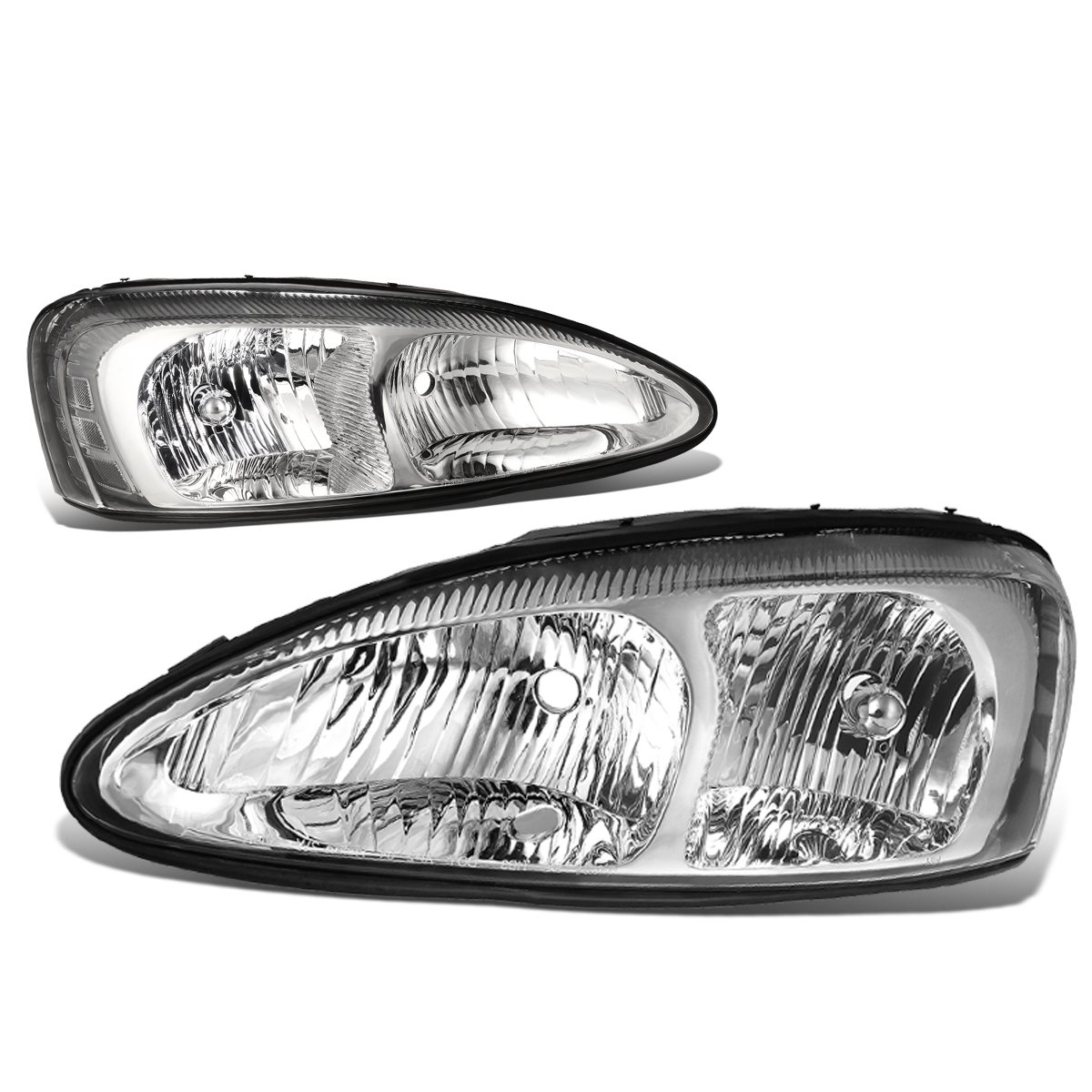 Auto Dynasty Chrome Housing Clear Corner Headlight Lamps with Tool Kit - Compatible with Pontiac Grand Prix 2004-2008 Models | Perfect for Night Driving & Car Upgrades