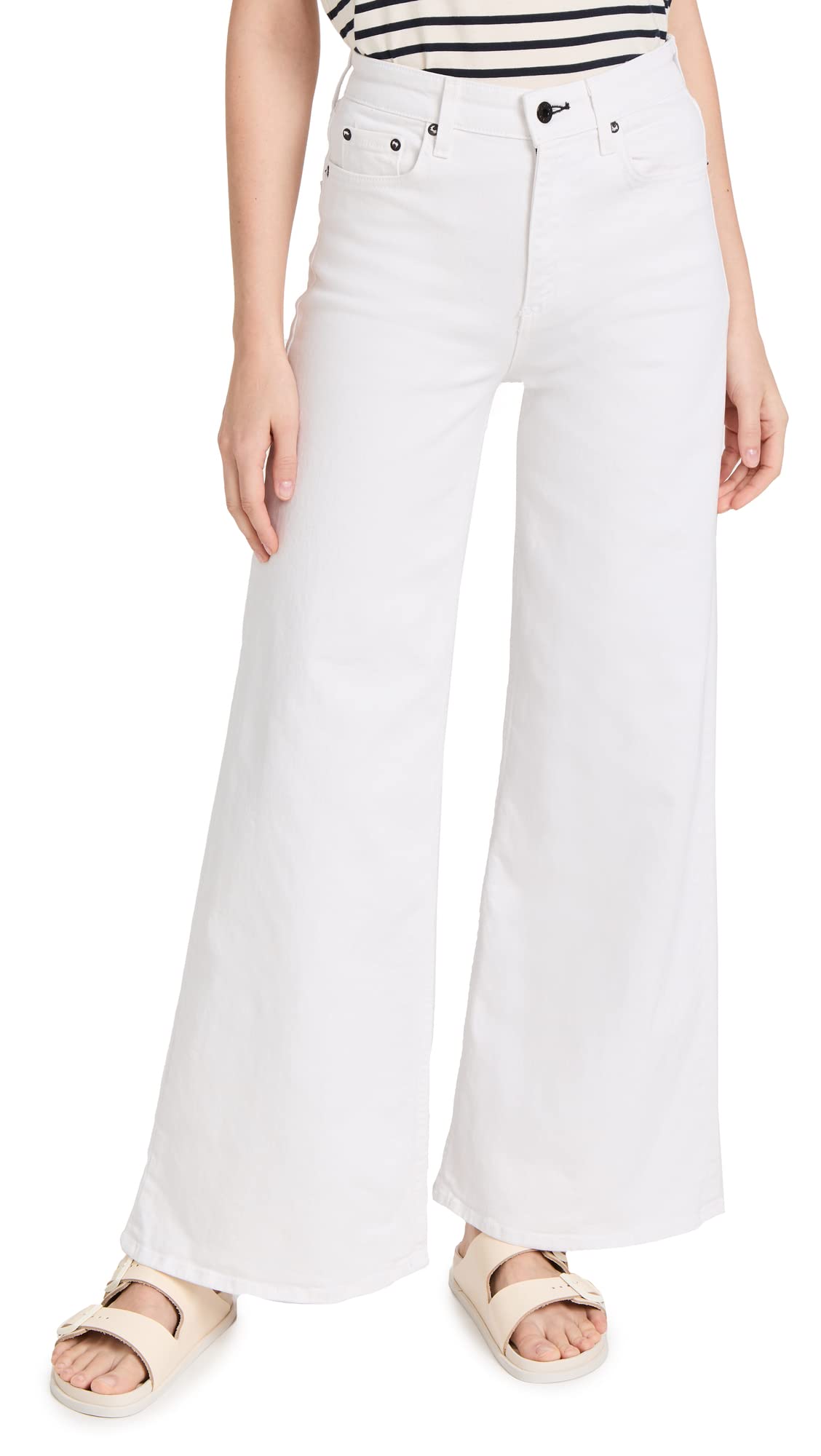 ASKK NY Women's Wide Leg Jeans - High Waist Stretch Denim Pants for Casual & Office Wear | Comfortable Plus Size Trousers for Everyday Outfits
