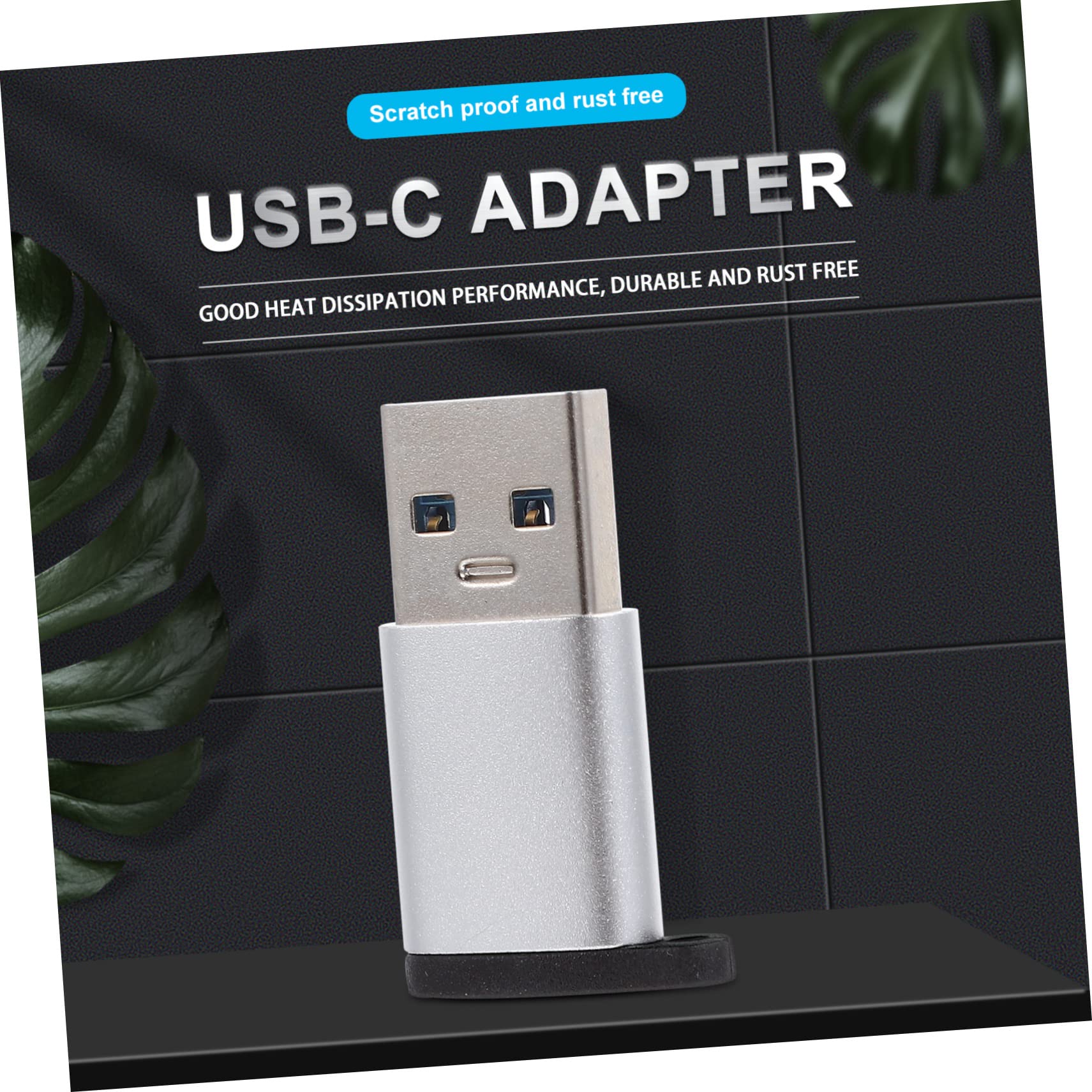 5-Pack KOMBIUDA USB C to USB Adapter Converter - USB to Type C Charging Adapter for MacBook, Dell, HP Laptops & Phones - Silver (No Wires) - Perfect for Travel, Office & Home Charging Stations