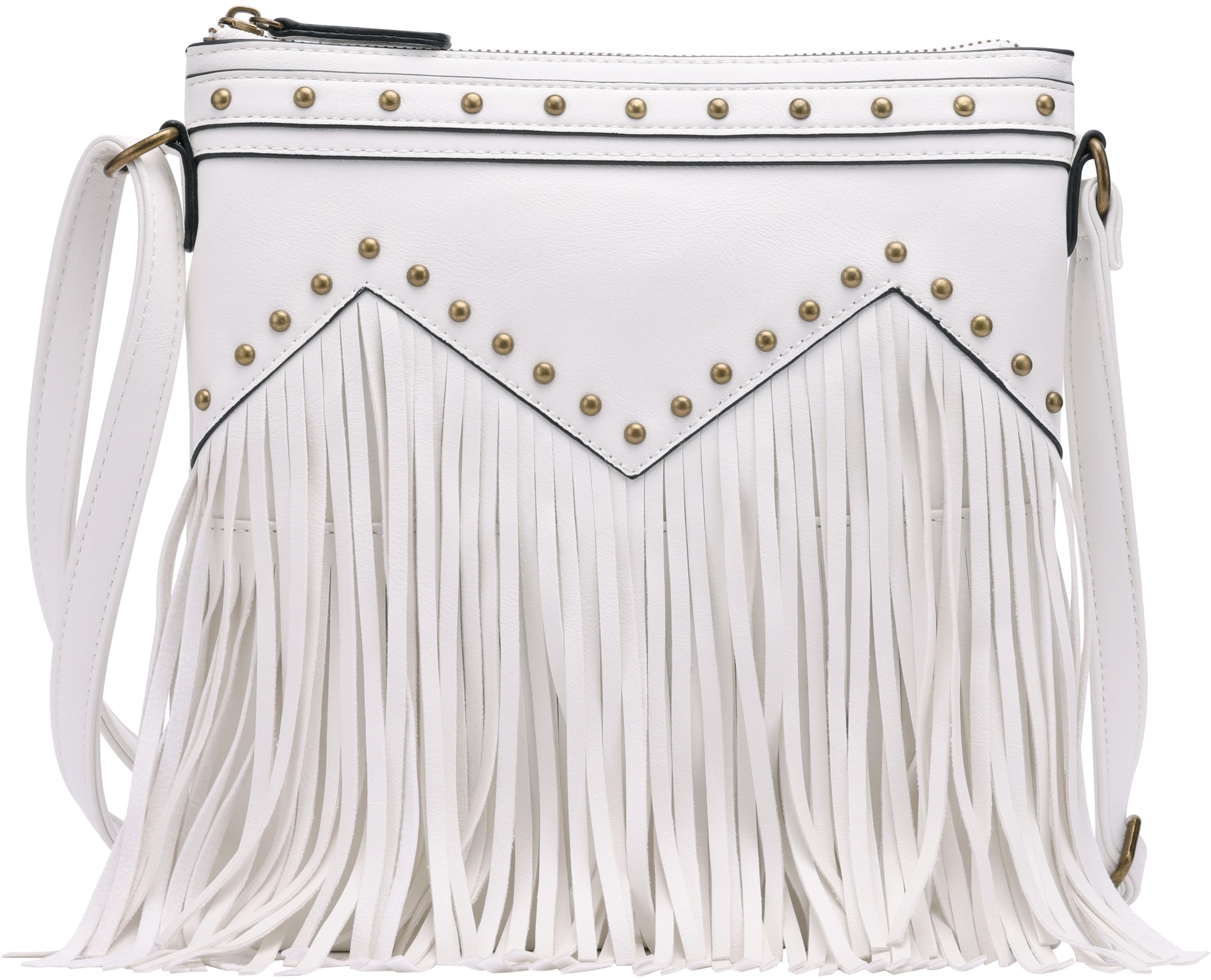 Vegan Fringed Crossbody Bag with Studs - Stylish Boho Purse for Women | Perfect for Casual Outings, Music Festivals & Everyday Use