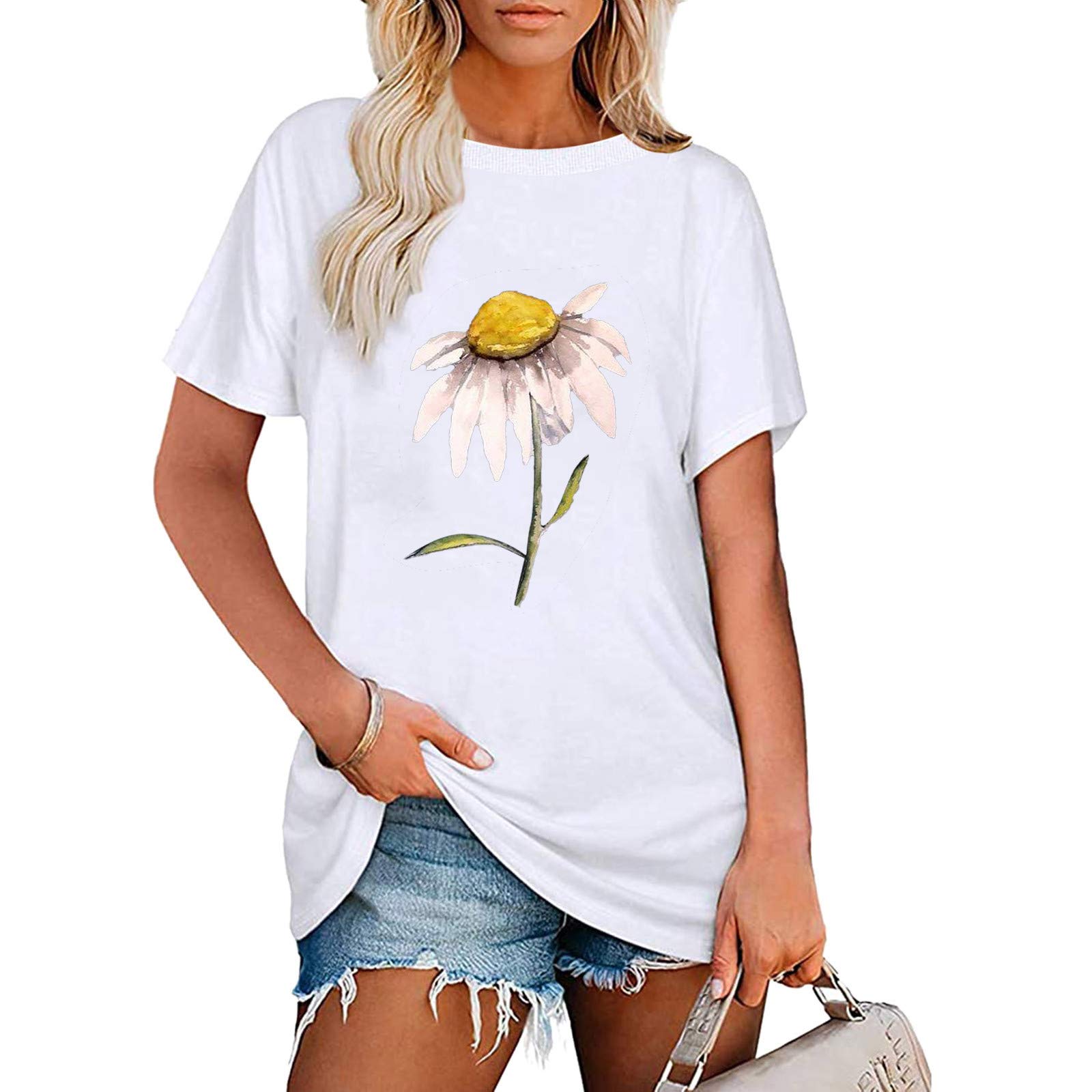 Women's Short Sleeve Tunic Tops - Basic Loose Fit Casual T-Shirts for Everyday Wear | Perfect for Work, Weekend & Summer Outfits
