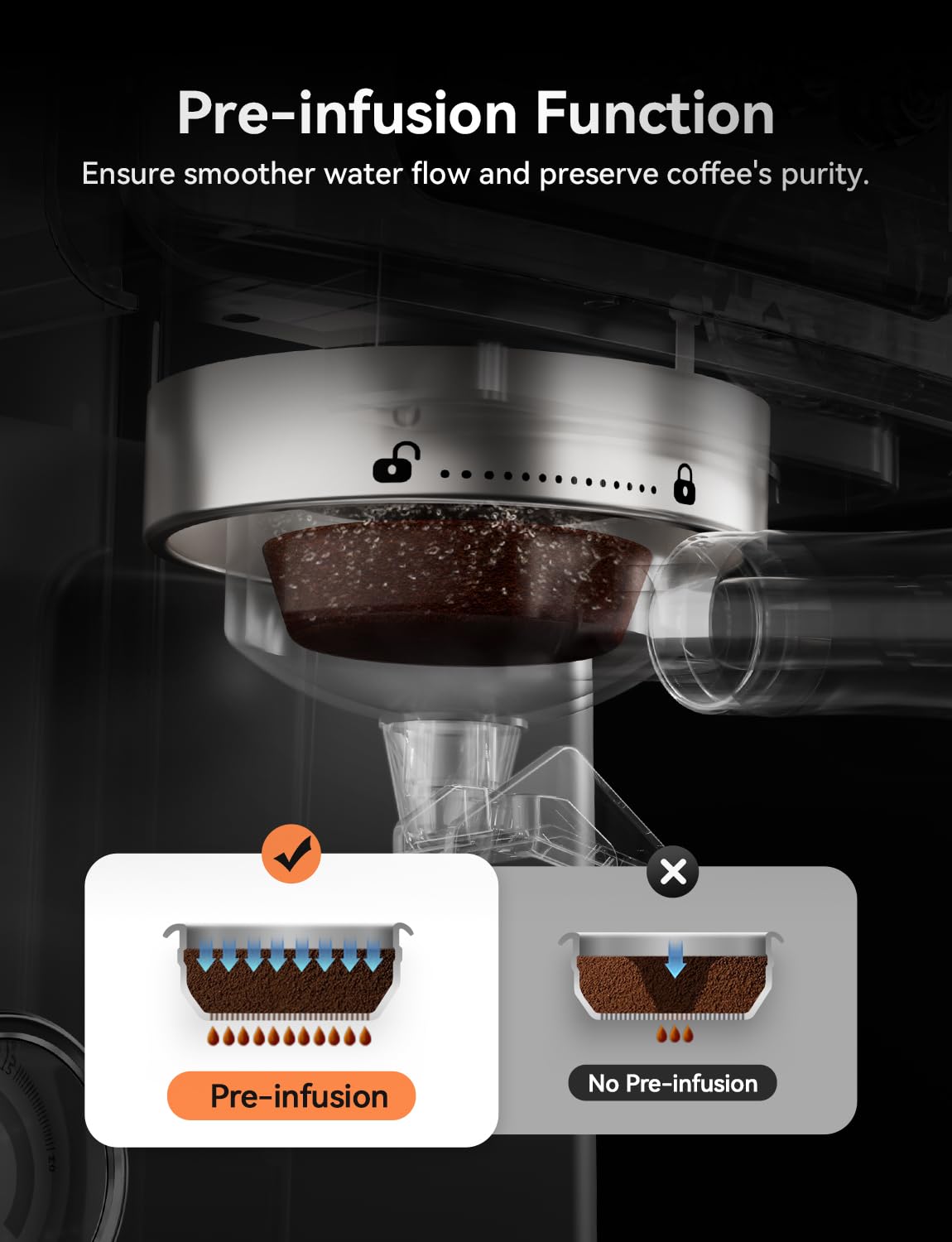 Neretva 15 Bar Espresso Machine with LCD Display - Manual & Auto Mode Stainless Steel Coffee Maker, 60oz Water Tank & Milk Frother for Home Barista - Green - Perfect for Home, Office & Cafe Use
