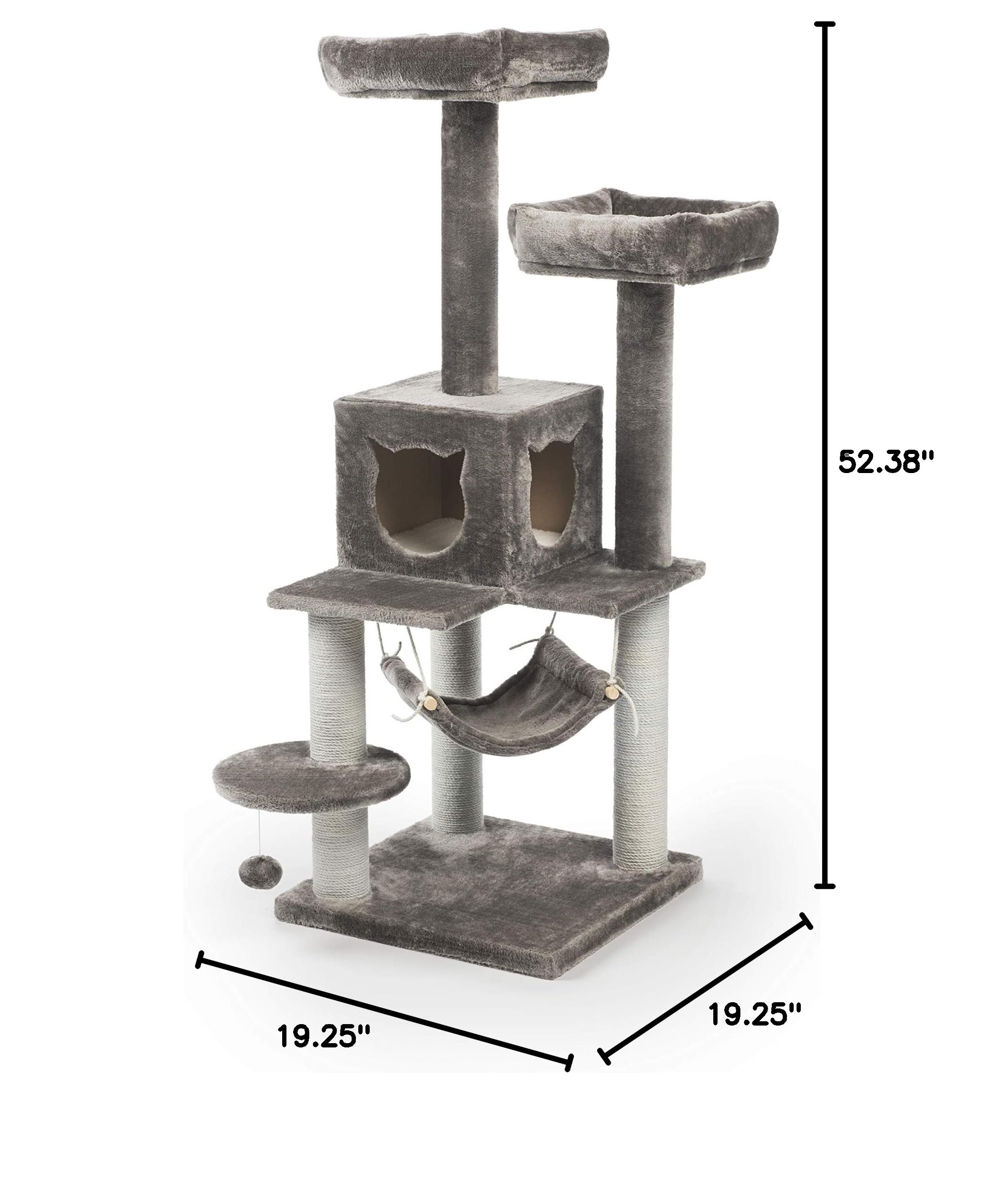 Prevue Pet Products Kitty Power Paws Party Tower Cat Tree Furniture - Multi-Level Playhouse for Kittens & Cats with Scratching Posts, Perches & Hideouts - Perfect for Indoor Play, Exercise & Climbing
