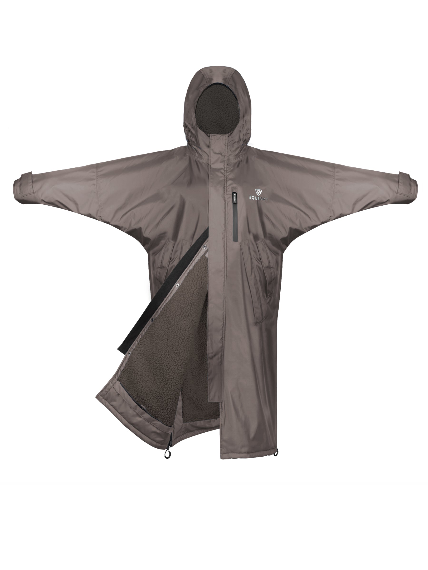 Evolution Women's Thick Fleece Hoodie with Fixed Hood in Mocha - Cozy Winter Wear for Outdoor Activities & Casual Loungewear