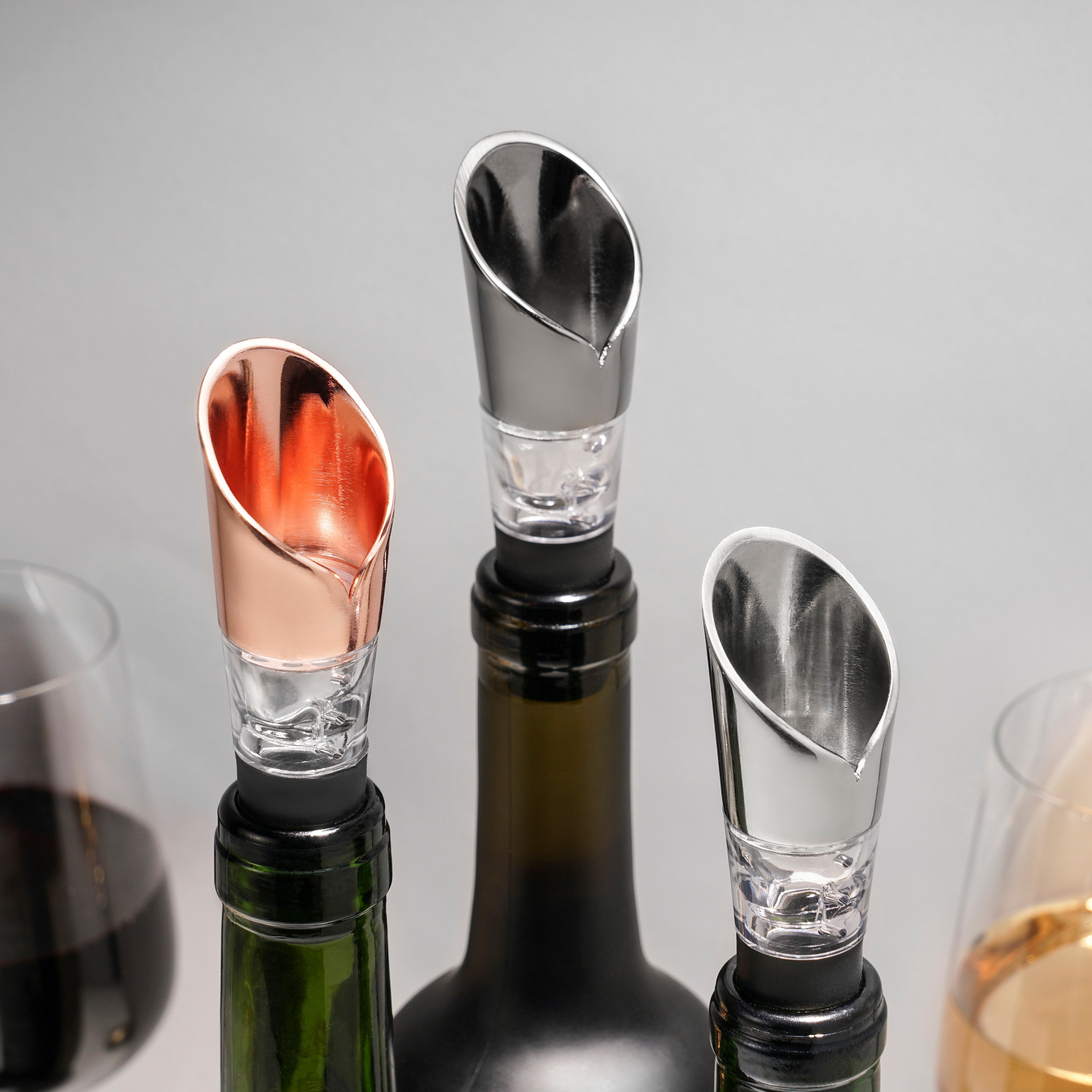 Premium Summit Aerating Pour Spout - Wine Bottle Pourer with Smooth Flow Control for Red & White Wines - Perfect for Home Bars, Restaurants & Wine Tasting Events