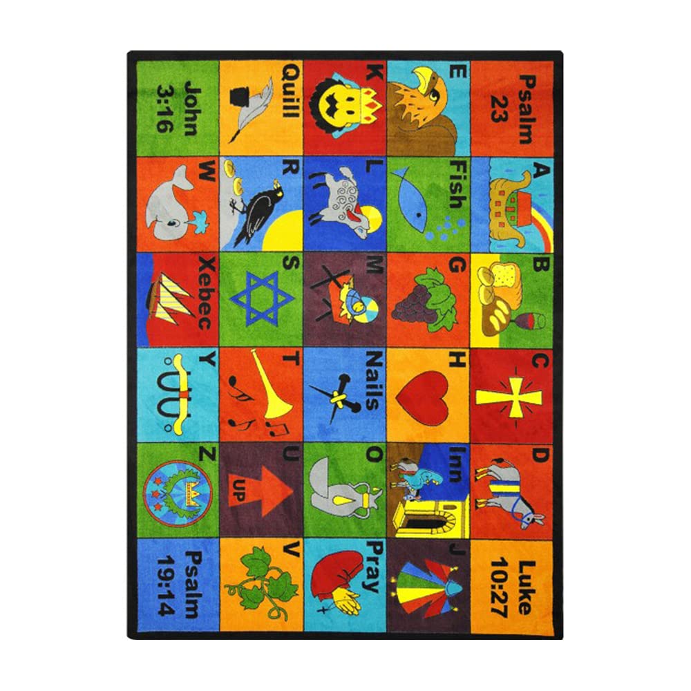 Joy Carpets Inspirational Bible Phonics Kids Area Rug - Multicolor 3'10