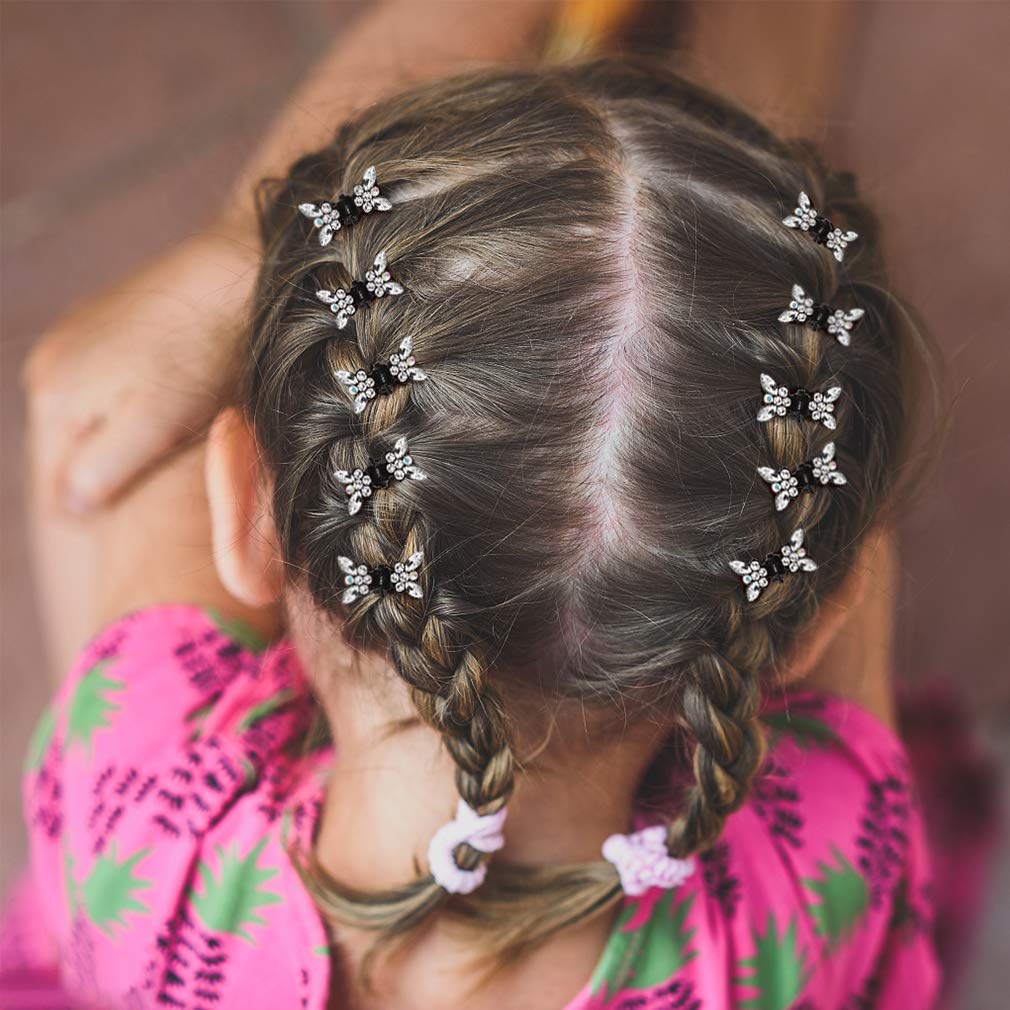 ANBALA 65pcs Mini Hair Claw Clips - No-Slip Grip Rhinestone & Glitter Hair Clips for Women & Girls | Hair Accessories for Party, Wedding, Daily Use & Gift Giving