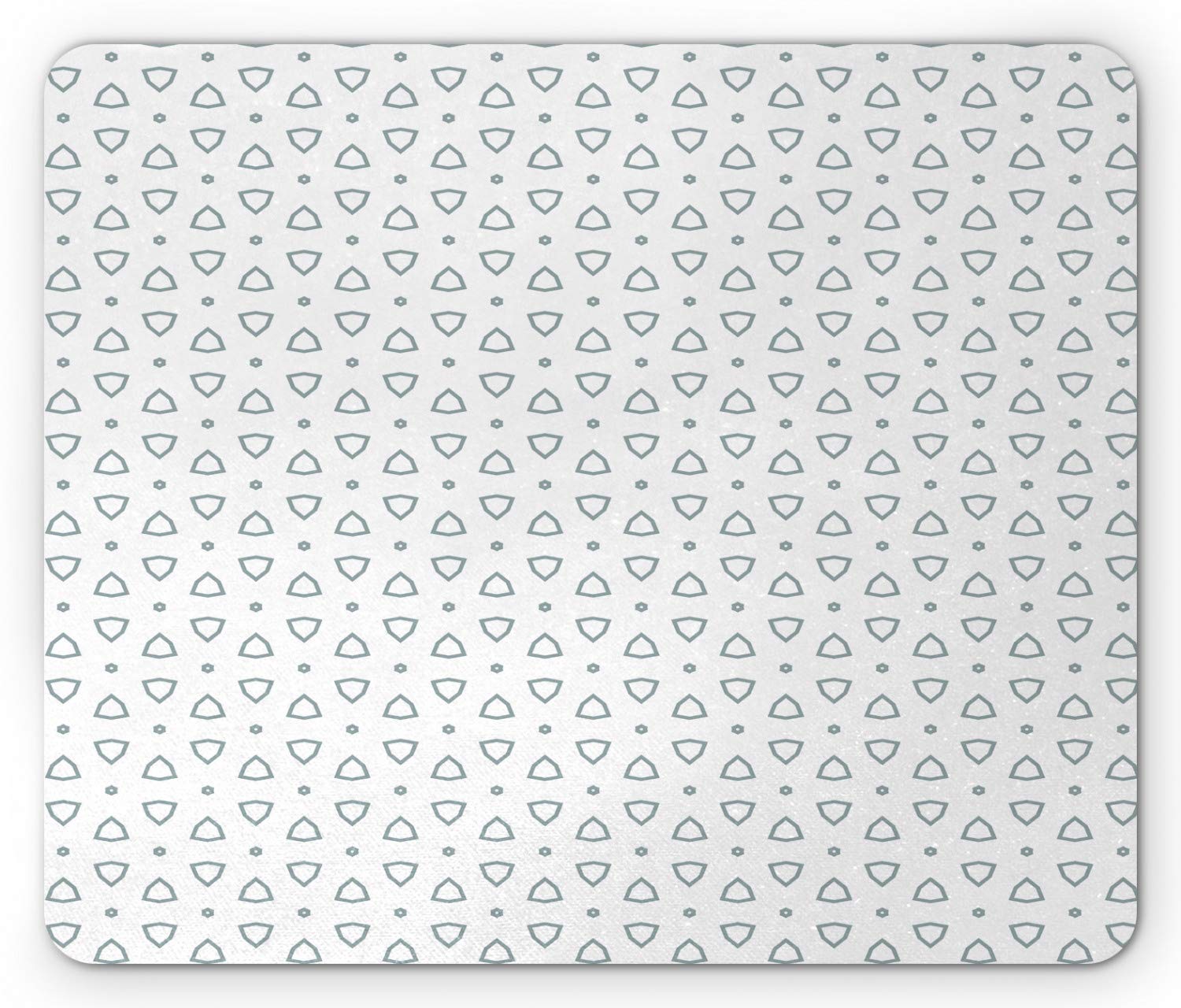 Ambesonne Floral Mouse Pad - Non-Slip Rubber Mousepad with Geometric Design in White & Dark Sea Green | Standard Size Computer Mouse Mat for Office, Gaming & Home Use