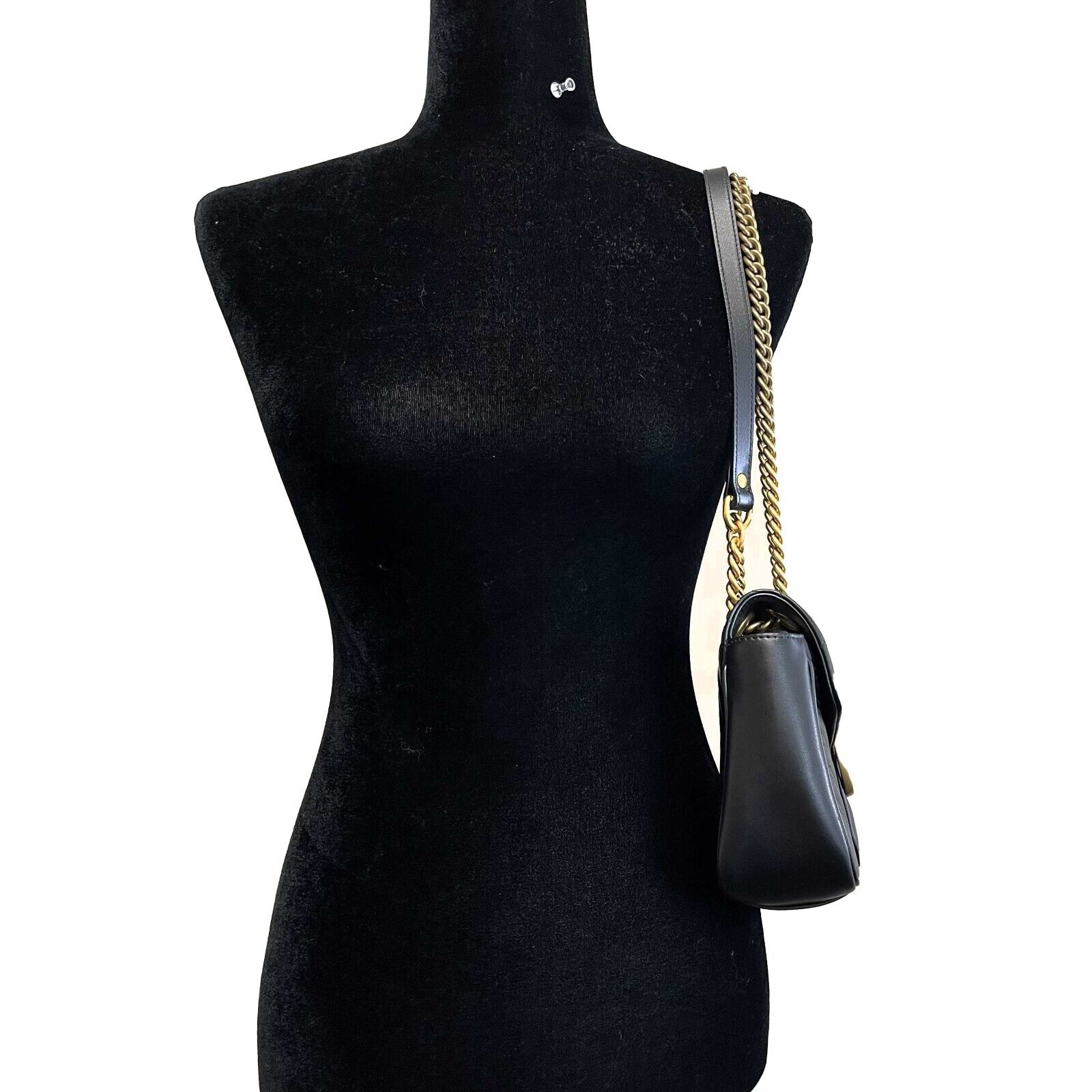 Gucci GG Marmont Small Flap Bag - Black Leather Crossbody Purse for Women | Perfect for Date Night, Work & Travel