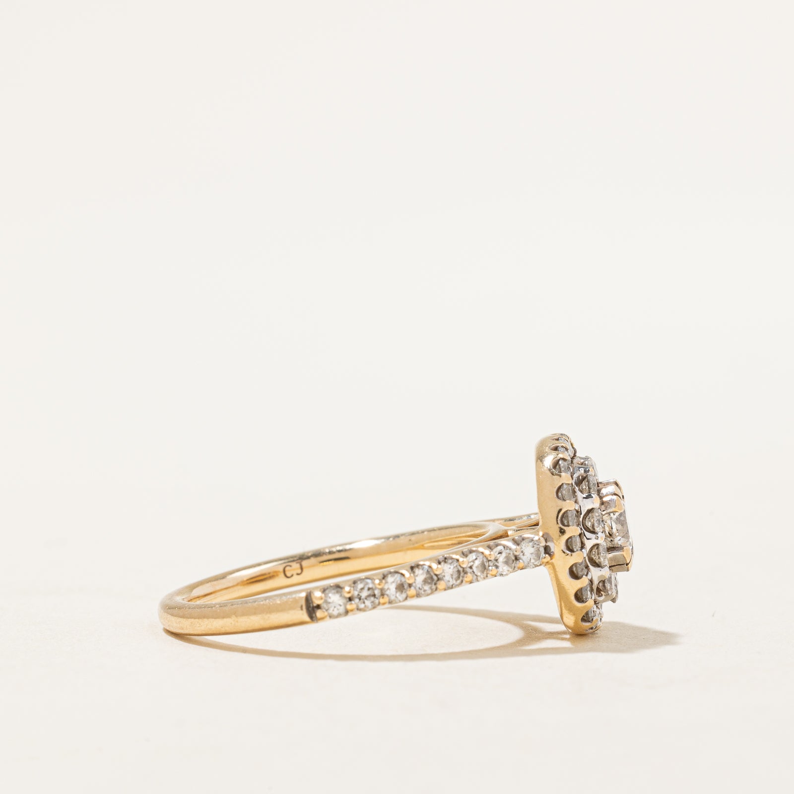 0.82ctw Diamond Halo Engagement Ring for Women - Size 5.25, Round Cut Solitaire Wedding Band - Perfect for Proposals, Anniversaries & Bridal Jewelry Gifts