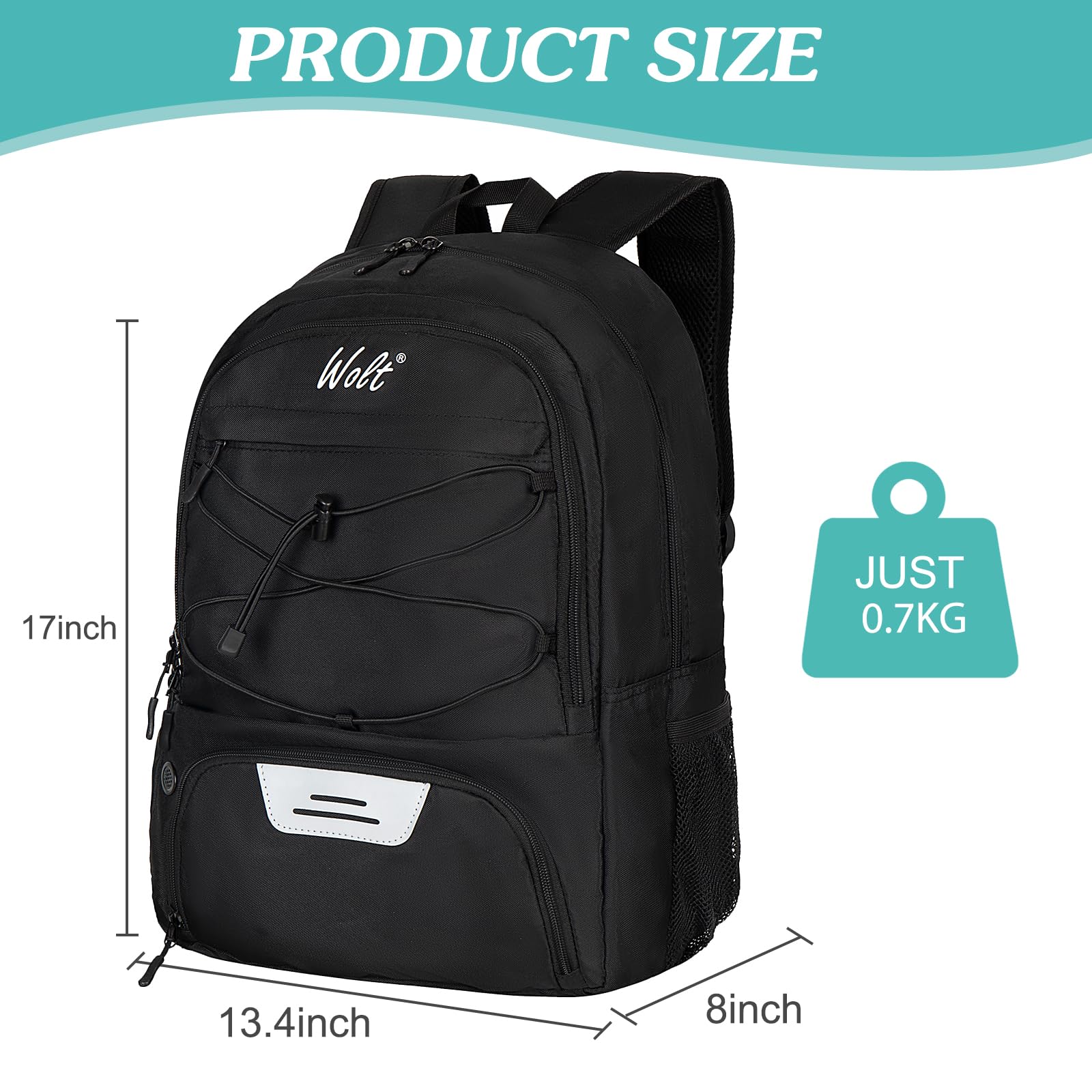 WOLT Youth Soccer Backpack with Shoe & Ball Compartments for Sports Training