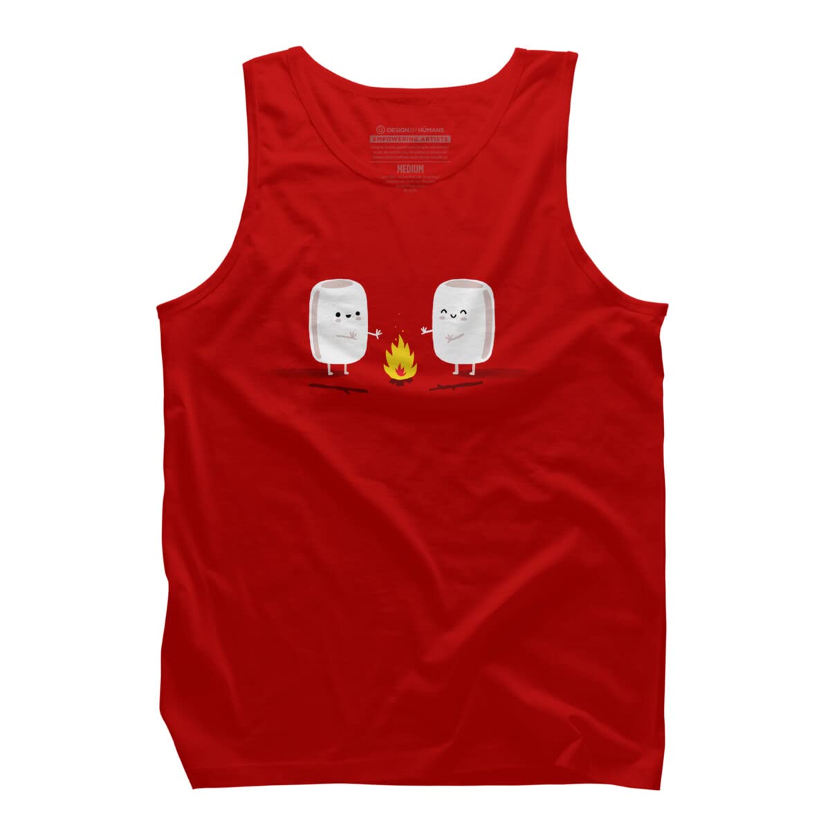 Design By Humans Men's Marshmallows Graphic Tank Top by Laurxy - Soft Cotton Summer Tee for Casual Wear, Beach Outings & Street Style