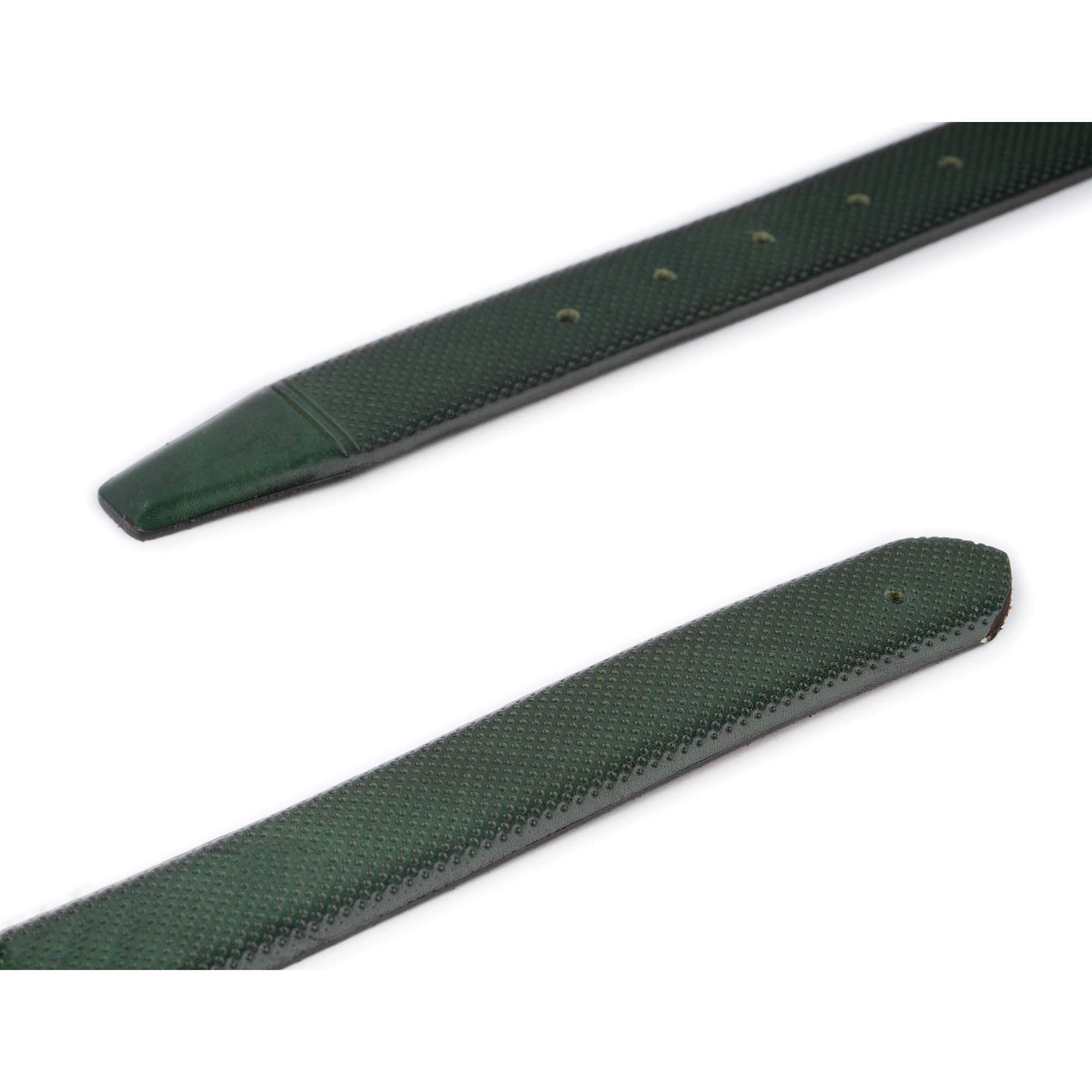 Premium Men's Green Leather Belt with Dunhill Buckle - Dotted Texture Calfskin Strap for Formal & Casual Wear | Office, Business, Wedding & Everyday Use