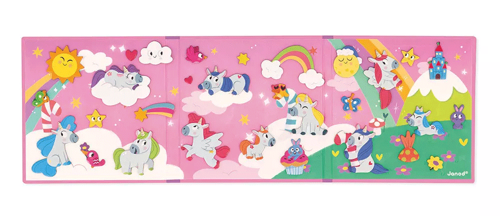 Janod Magnetic Storytelling Set - Unicorn Themed Magnetic Toy for Kids | Creative Play, Travel Activity & Educational Gift for Children