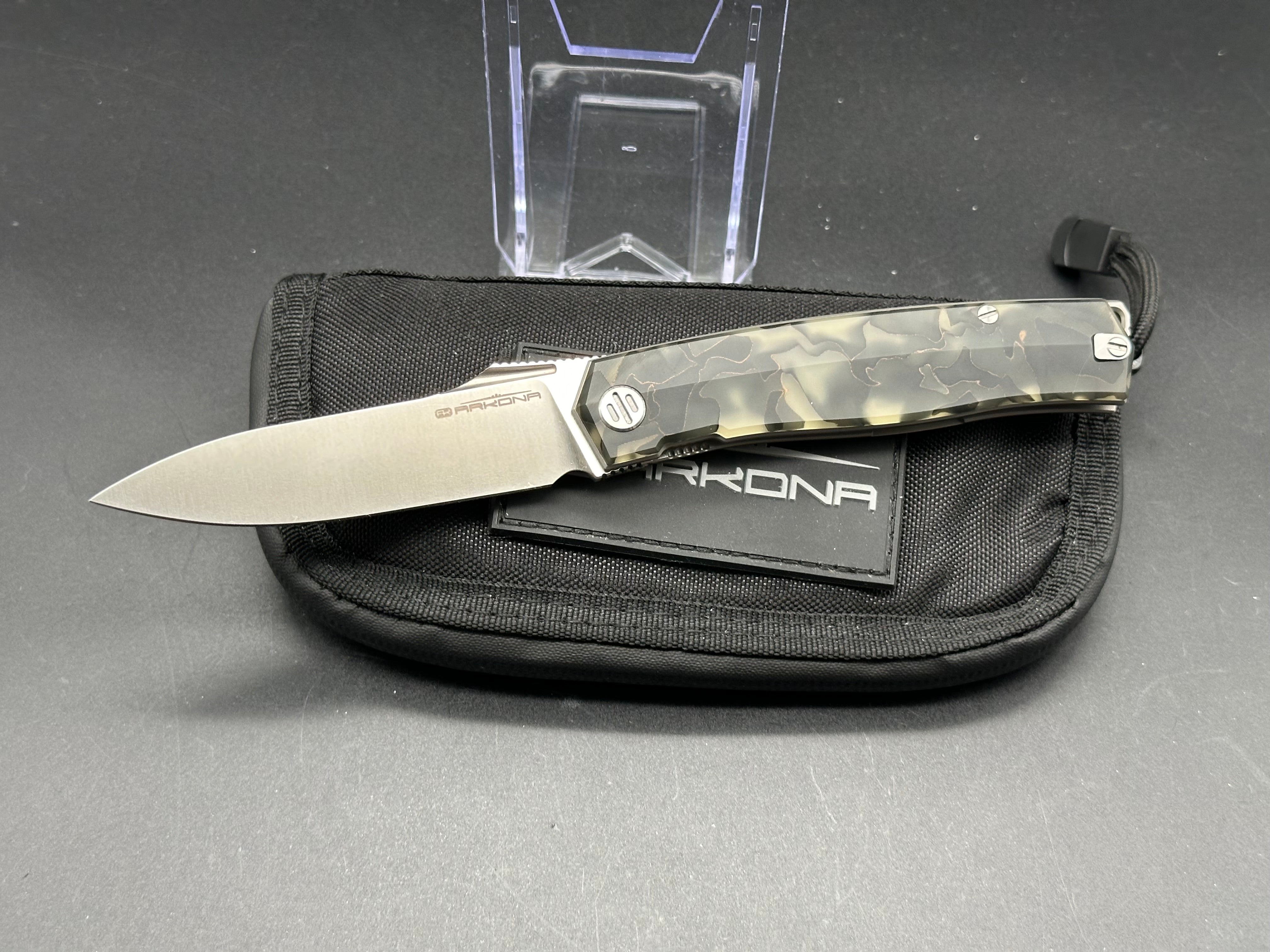 Arkona Geri LE Raffier Wasp Uranium Scales - Premium Pocket Knife for Outdoor Adventures, Camping & Everyday Carry (EDC)