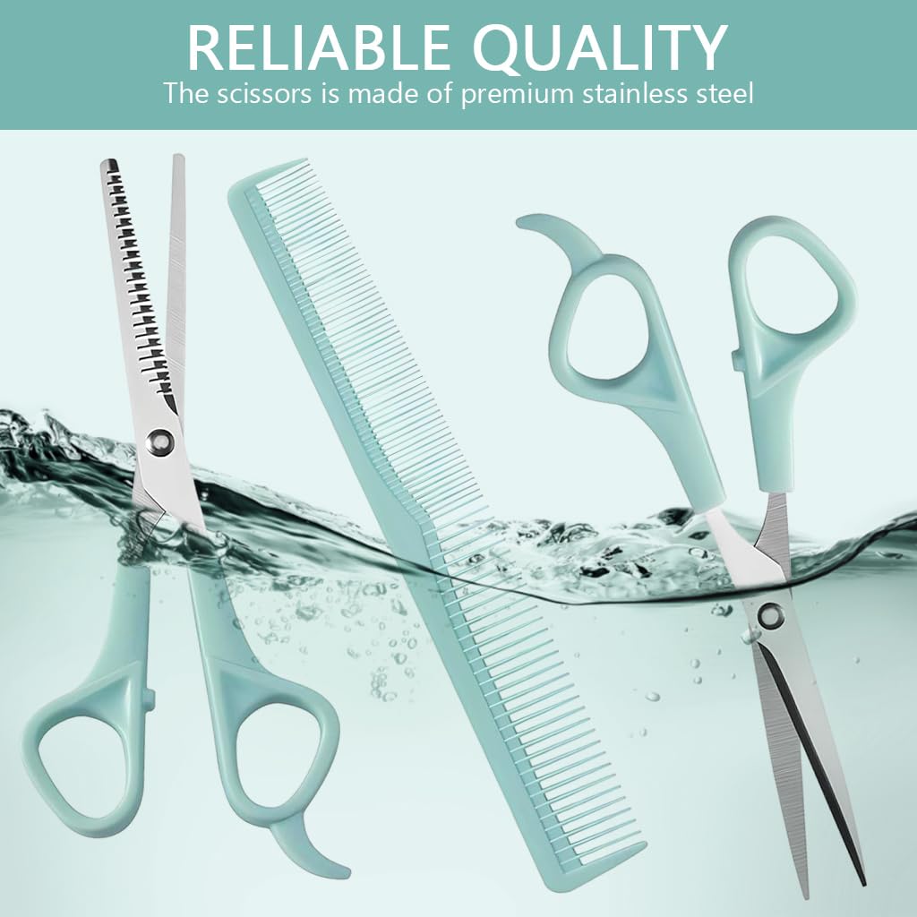 MAYCREATE® Professional Kids Hair Cutting Scissors Kit - Stainless Steel Barber Shears with Thinning Scissors, Comb & Hairdressing Tools for Children's Haircuts, Styling & Trimming at Home or Salon