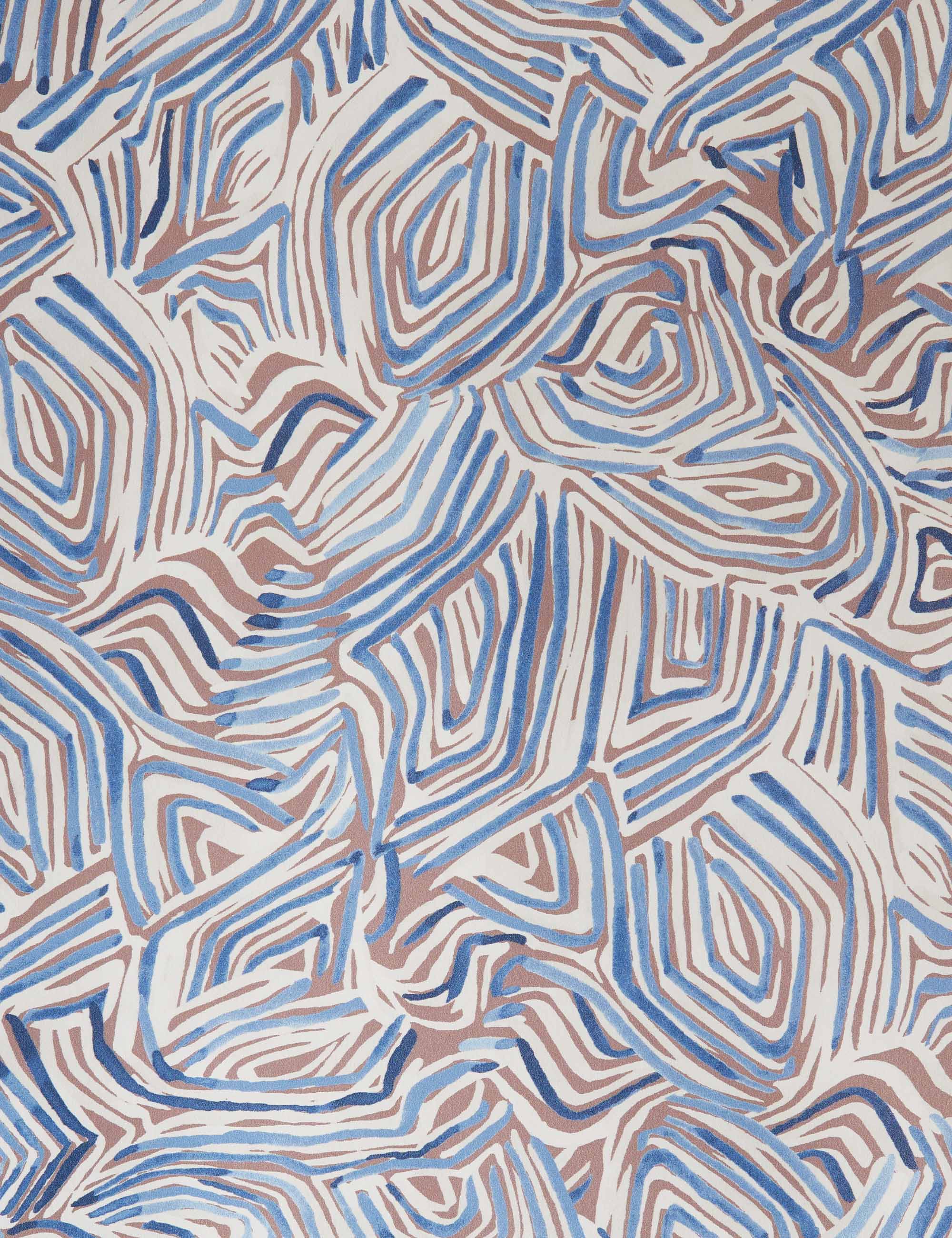 Bequia Ocean Wallpaper by Malene Barnett - Premium Peel & Stick Wallpaper Swatch - Perfect for Coastal, Beach House & Nautical Home Decor