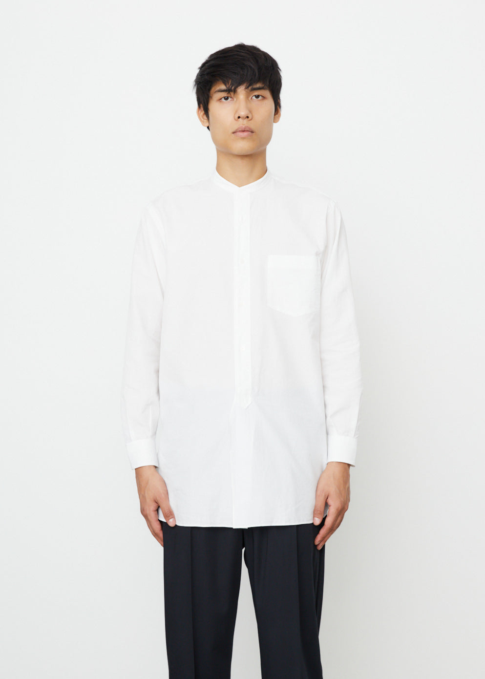 Men's Casual Band Collar Shirt - Slim Fit Short Sleeve Button Up Shirt for Summer | Perfect for Beach, Office & Date Night Outfits