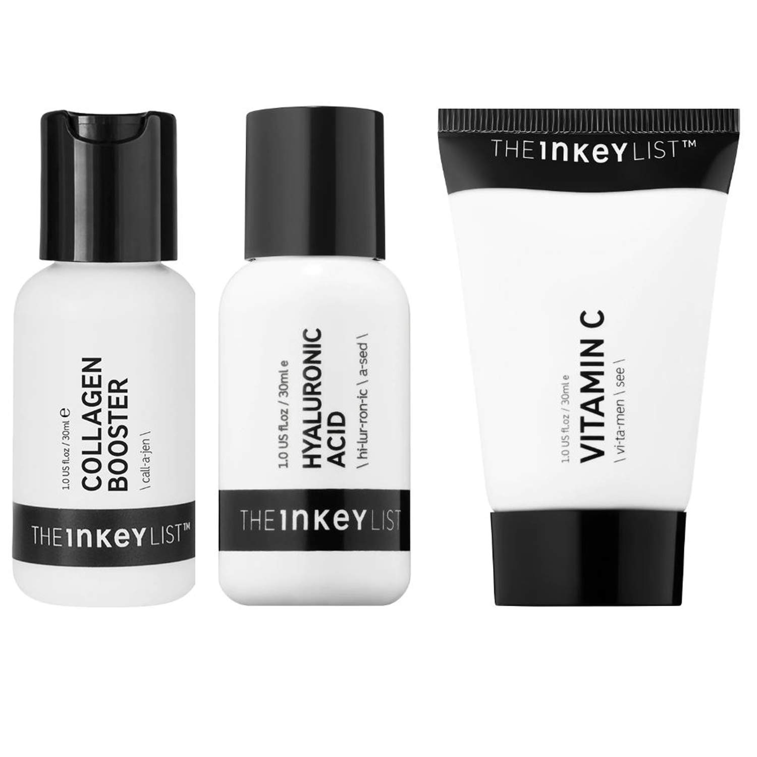 The Inkey List Anti-Aging Skincare Set - Collagen Booster Serum, Hyaluronic Acid Serum & Vitamin C Cream for Hydration, Firming & Wrinkle Reduction | Cruelty-Free, Paraben-Free | Perfect for Night Routine & Daily Skincare Regimen