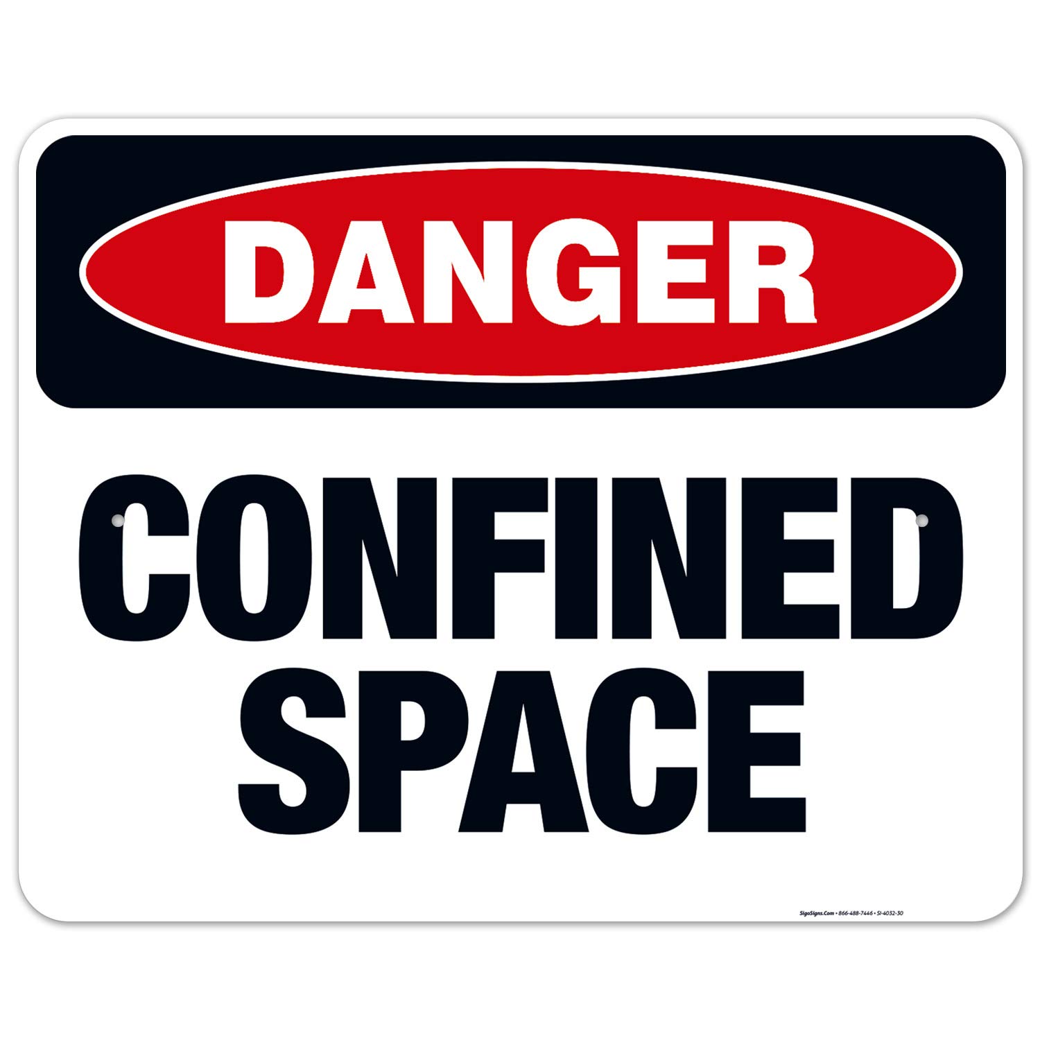 Danger Confined Space Sign - OSHA Compliant 24x30 Inches Rust-Free Aluminum Safety Sign | Fade-Resistant for Indoor & Outdoor Use | Made in USA | Ideal for Construction Sites, Warehouses & Industrial Areas