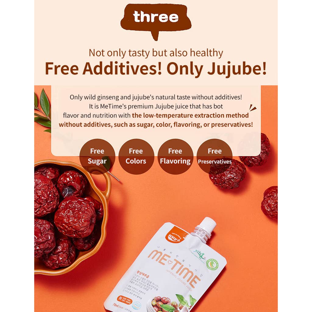 Premium DAVICHI FARM ME-TIME Imperial Jujube Juice - 30 Pack of 70ml Pouches | Organic Korean Red Date Drink for Energy Boost & Relaxation | Perfect for Office Snacks, Travel Refreshment & Wellness Routine