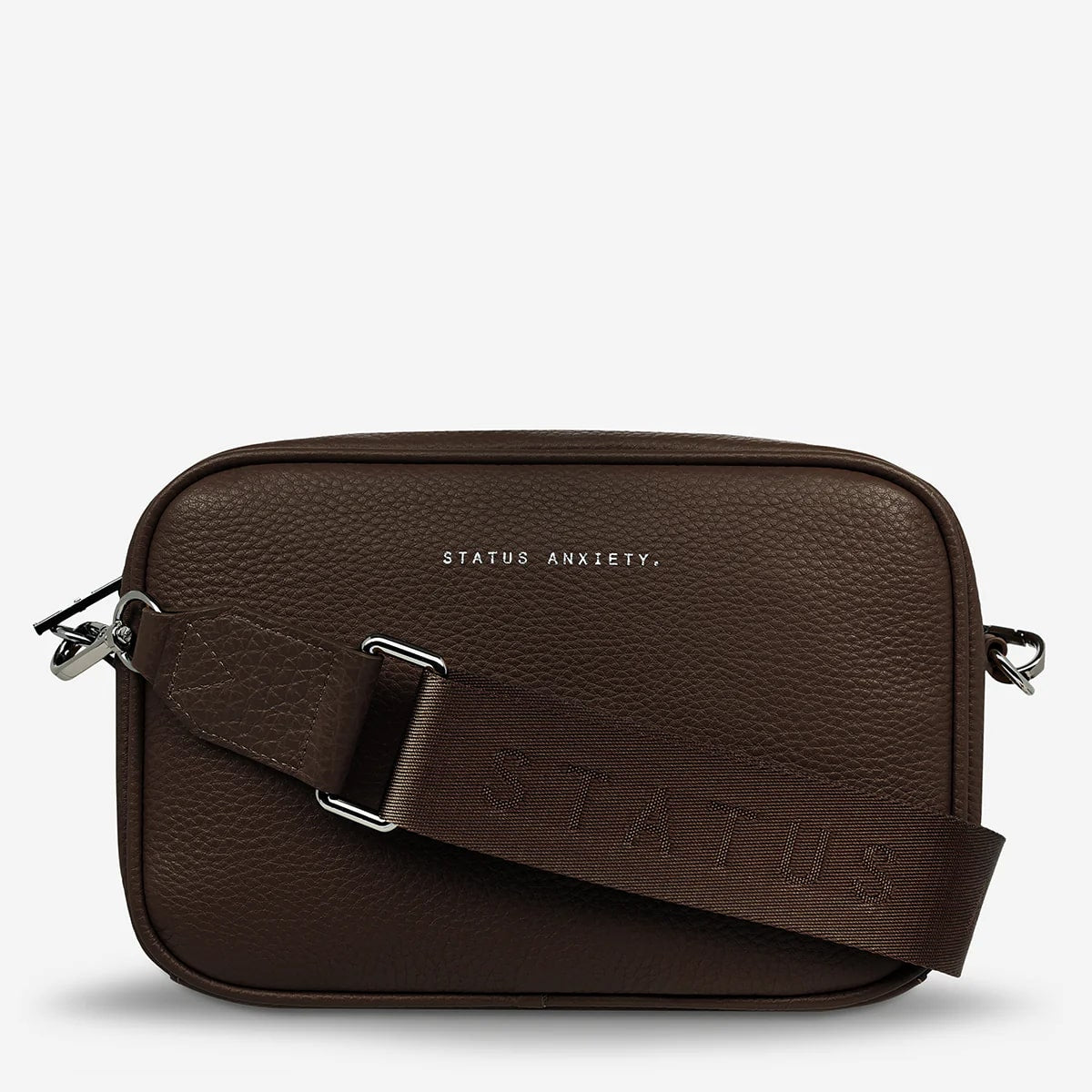 Status Anxiety Plunder With Webbed Strap Bag in Cocoa - Stylish Crossbody Purse for Women, Perfect for Everyday Use, Travel & Night Out