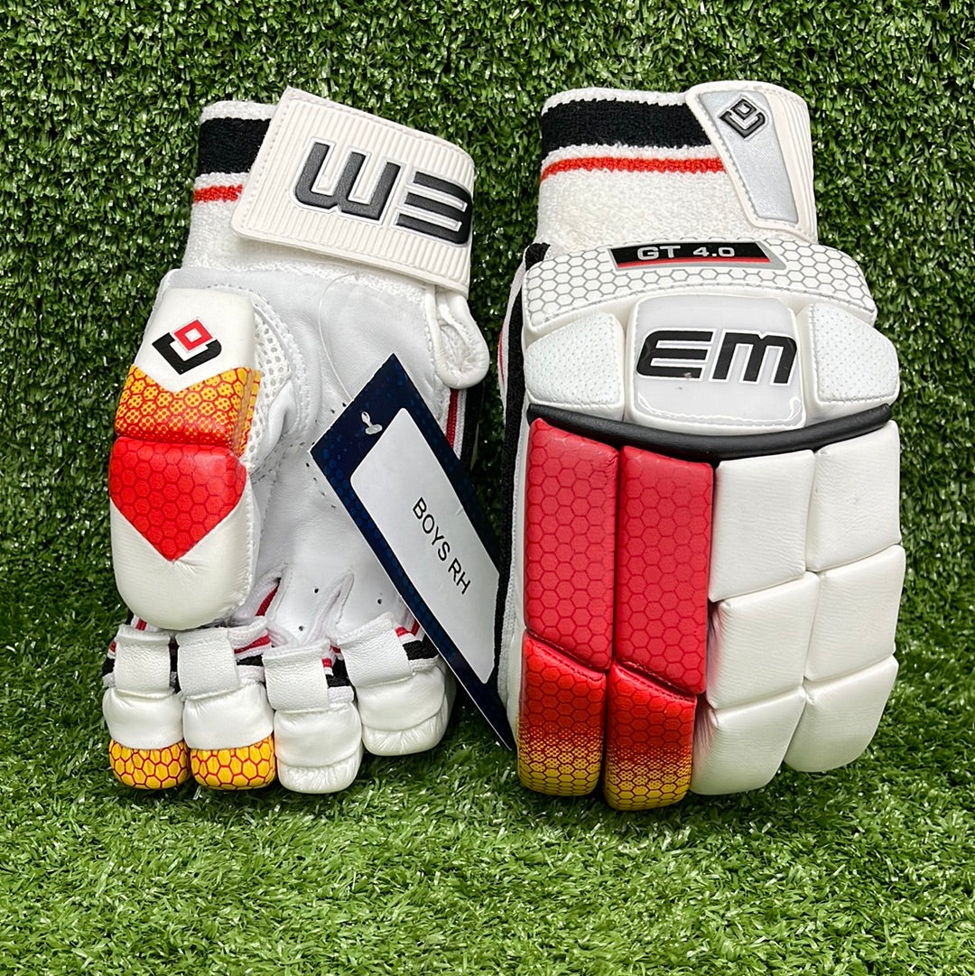 EM GT 4.0 Adult Cricket Batting Gloves - Premium Leather Protection for Cricket Players - Perfect for Practice & Matches