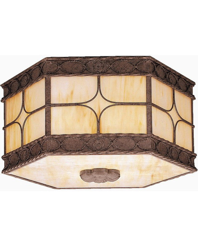 Kichler 410979 Palencia LED GU24 Outdoor Ceiling Light - Olde Iron Finish - Weatherproof Exterior Lighting for Patio, Porch & Garden