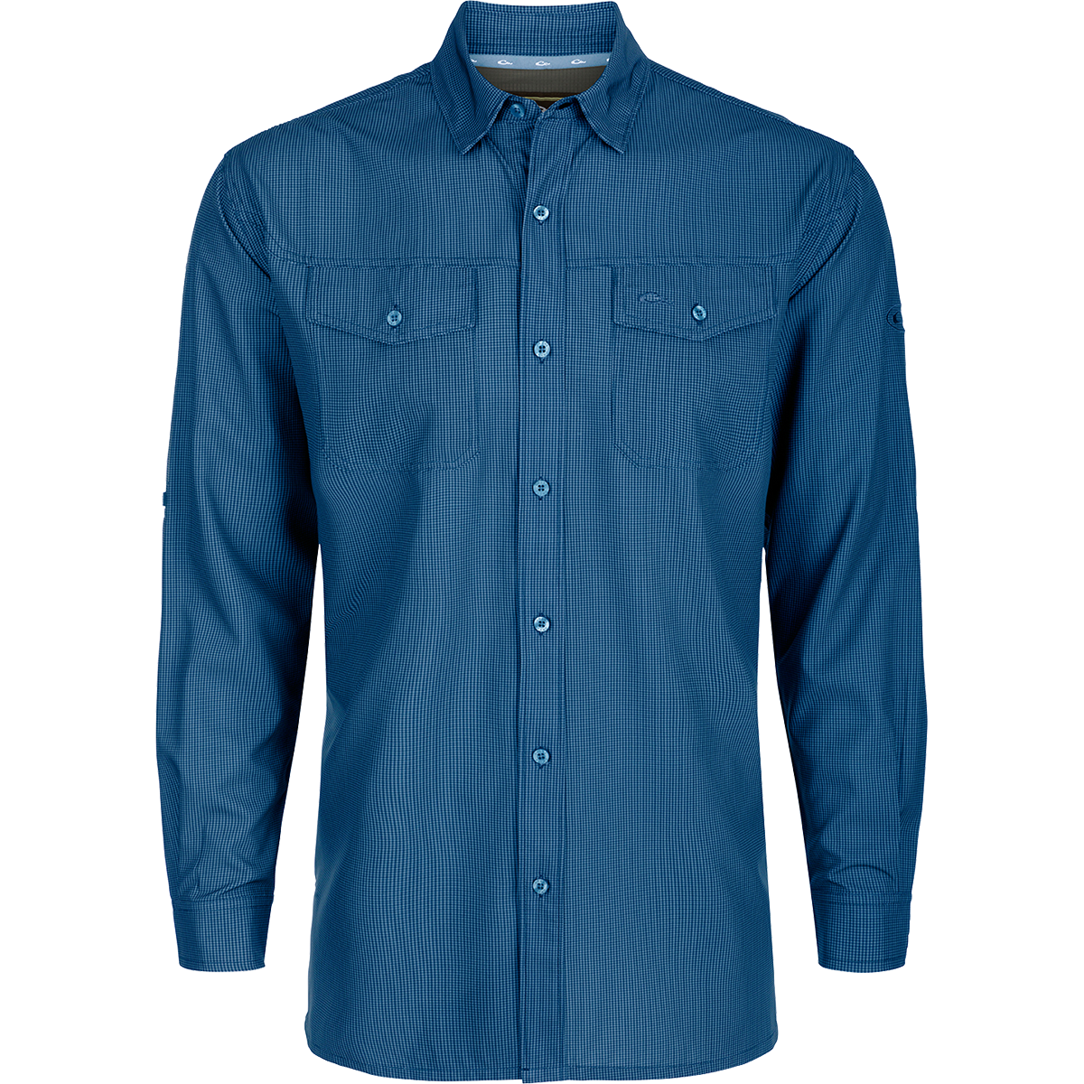 Men's Long Sleeve Travel Check Shirt - Casual Button Down Plaid Shirt for Outdoor Adventures, Camping & Road Trips