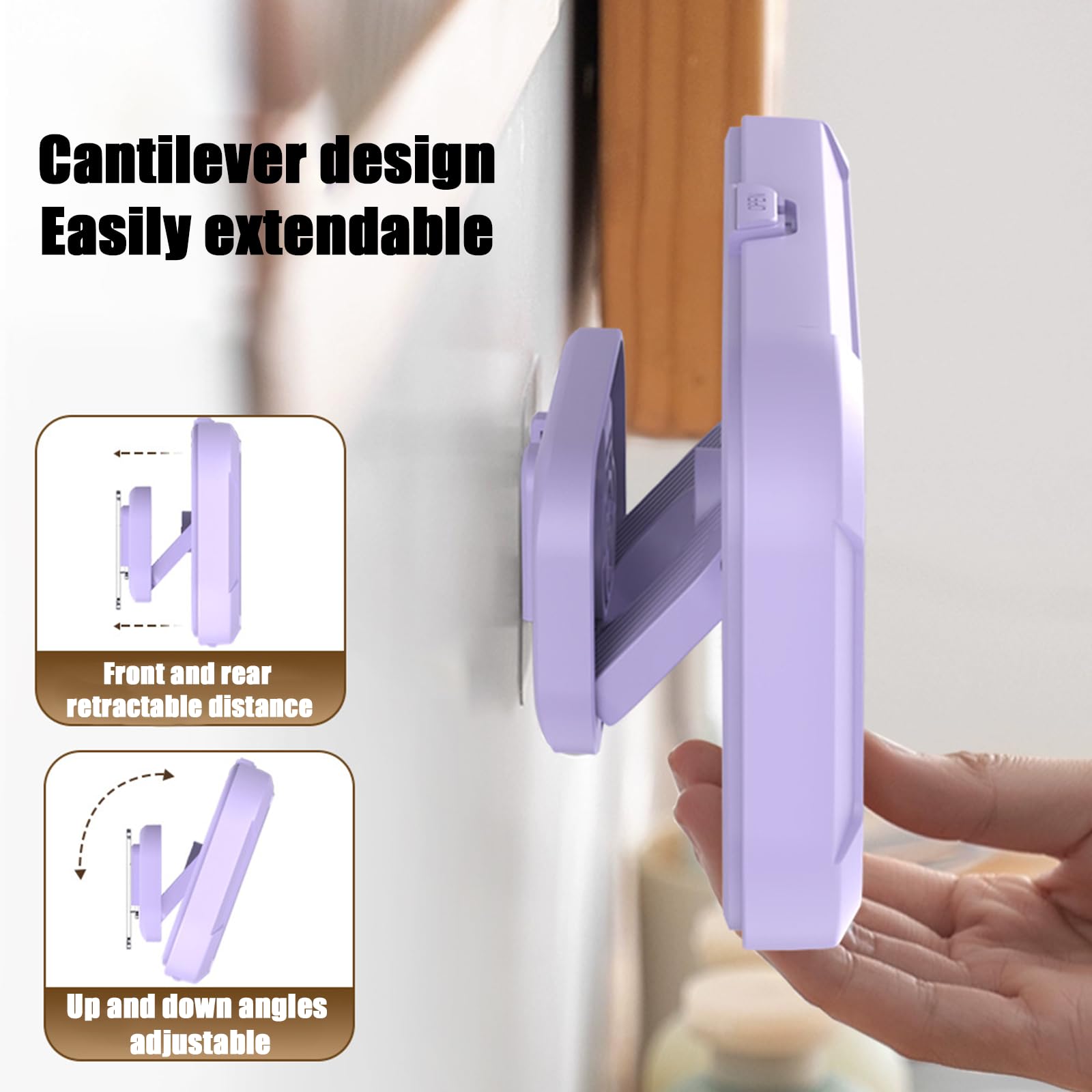Showersafe Zencey Waterproof Shower Phone Holder - No Punch Wall Mount, 360° Rotatable & Retractable Shower Phone Case (7.75x4.45in) for iPhone/Samsung - Perfect for Bathroom, Pool & Beach Use (Pink)