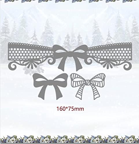 HAS Mountain Metal Cutting Dies - Winter Lace Bow Die Mold for Card Making, Scrapbooking, Paper Crafts - Carbon Steel Punch Stencils, Embossing Stamps, DIY Décor Art, Gift Wrapping, Home Decoration