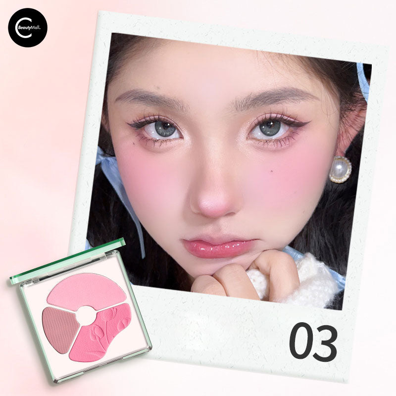 CCSHEER Grapefruit Blush Trio Palette - Natural Matte & Shimmer Cheek Makeup Set for Fair to Medium Skin Tones | Perfect for Everyday Wear, Date Night & Professional Makeup Looks
