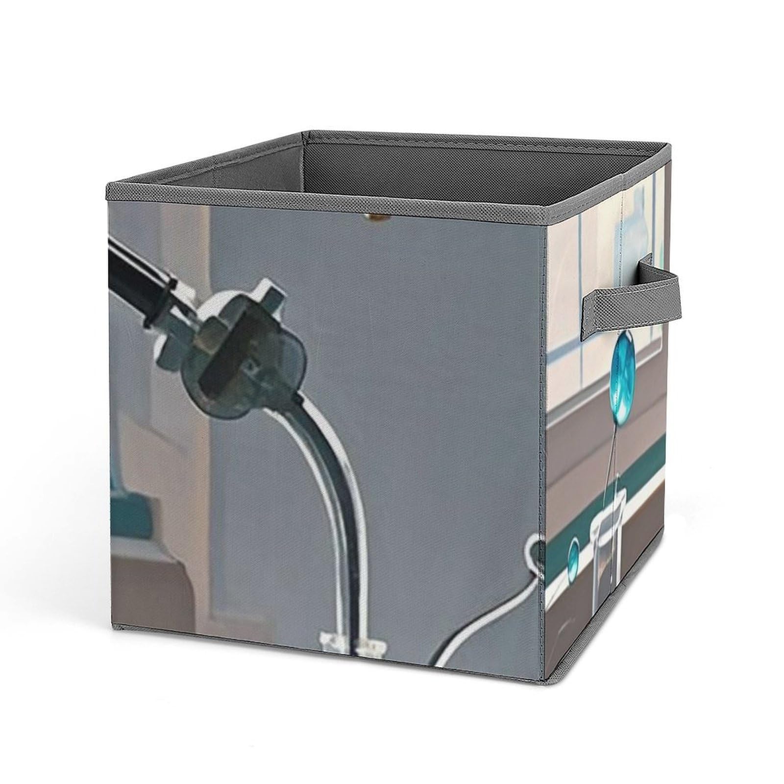 Large Collapsible Storage Bins with Handles - 10.6x10.6x10.6 Inch Chemistry Lab Organizer Box, Closet & Office Storage Cubes System - Perfect for Home Organization, School Supplies & Lab Equipment Storage