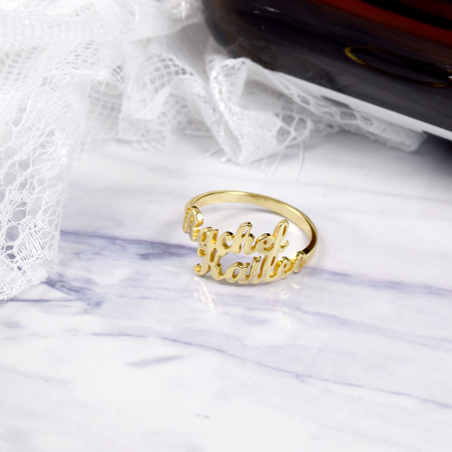 Custom Sterling Silver Personalized Name Ring - Handmade Promise Ring for Women - Engraved Jewelry Gift for Her - Perfect for Anniversaries, Birthdays & Special Occasions