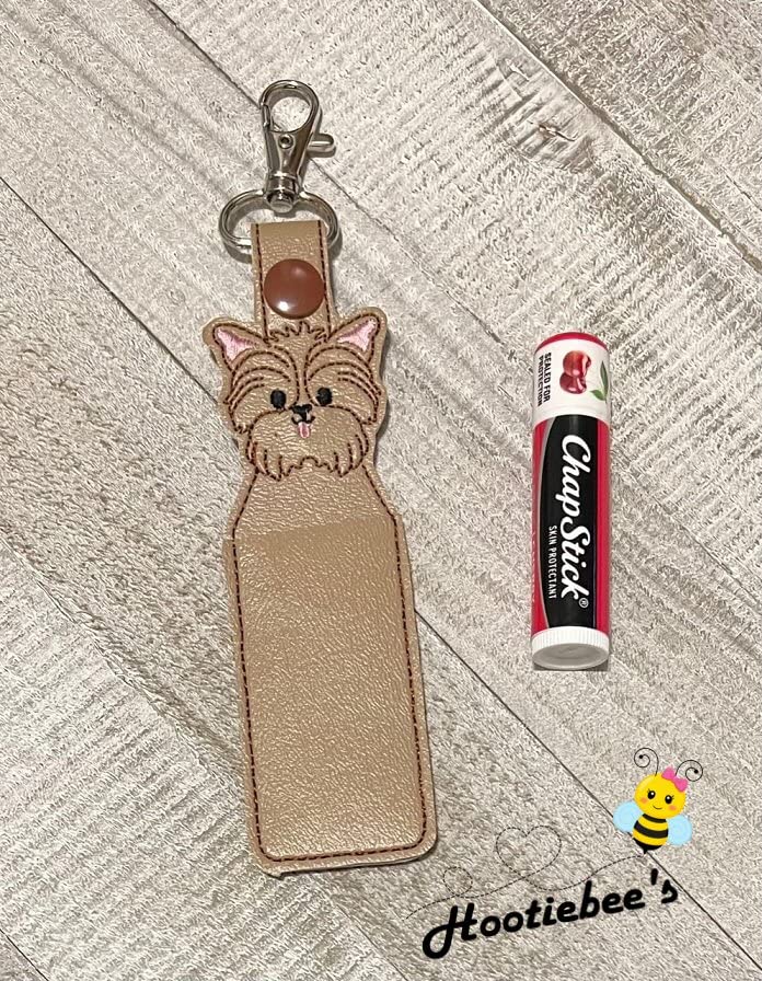 Yorkie Hand Sanitizer Holder & Lip Balm Holder - Cute Dog Shaped Keychain for Purse, Backpack & Travel Accessories - Perfect for Germ Protection On The Go