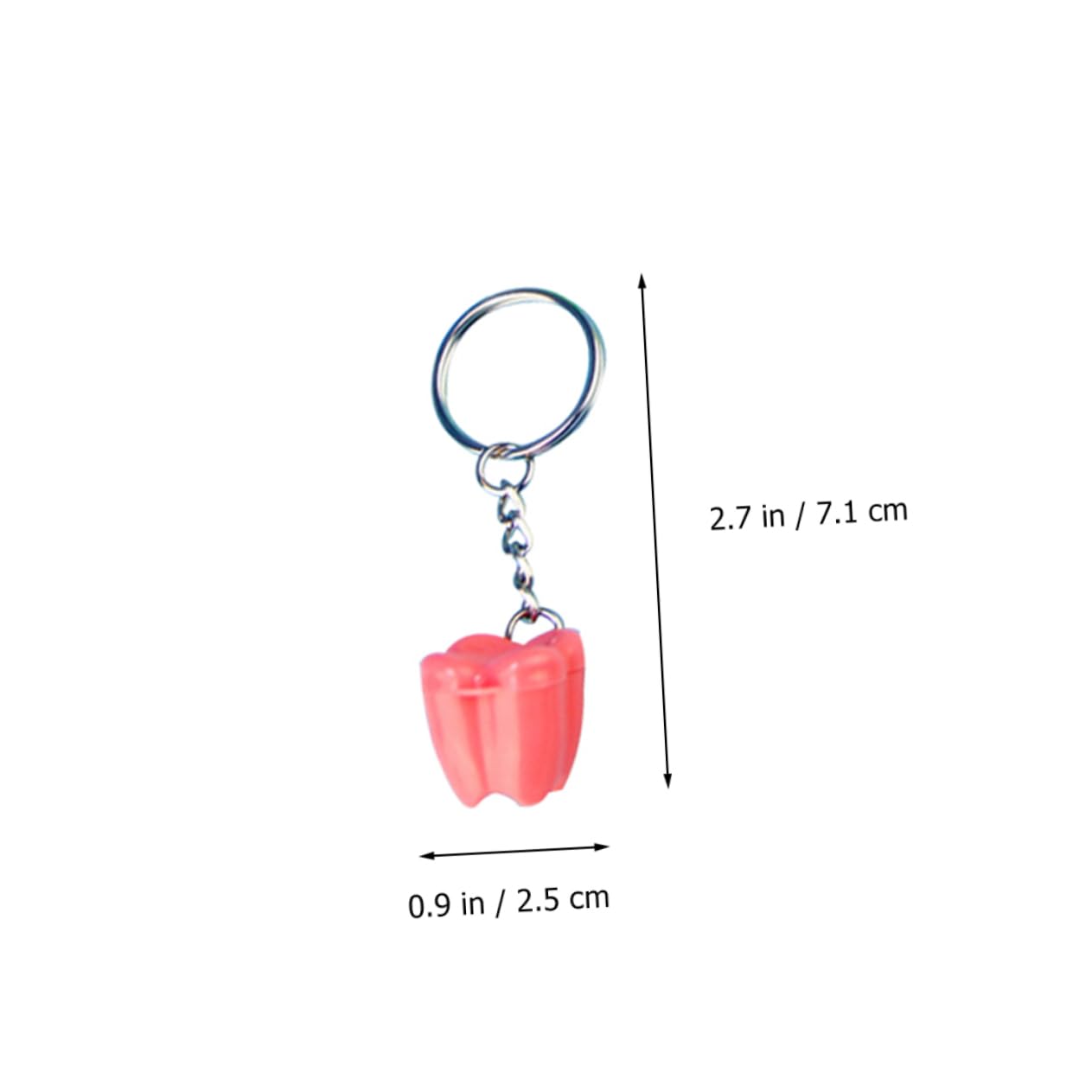 COOLHIYA 5-Pack Plastic Tooth Keychain Holder - Hanging Bag Keyring Case for Teeth Storage | Perfect for Dentist Visits, Travel & Kids Tooth Fairy Gifts
