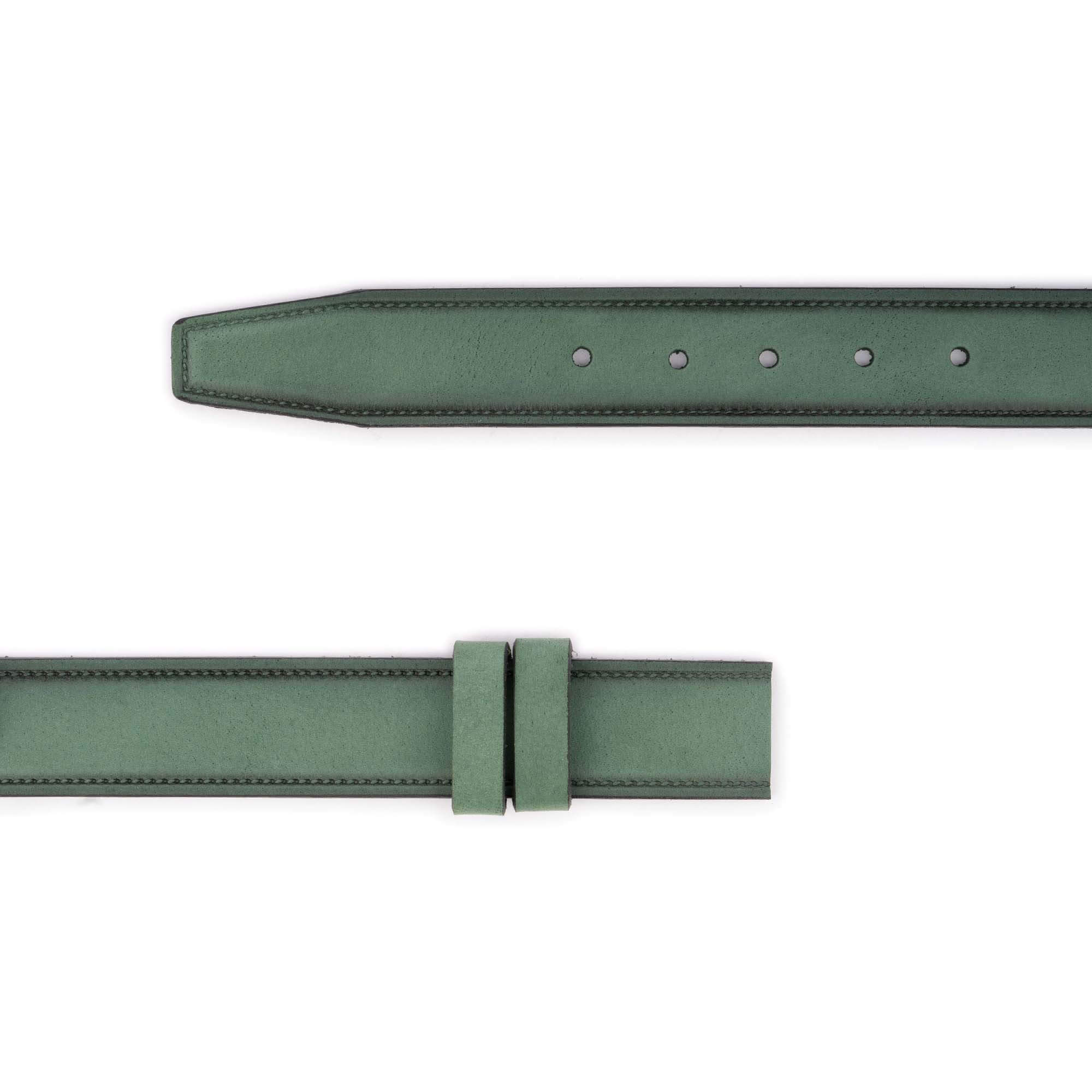 Premium Emerald Green Nubuck Leather Belt Strap for Montblanc Designer Buckles - 3.8cm Wide - Luxury Replacement Band for Business & Formal Occasions