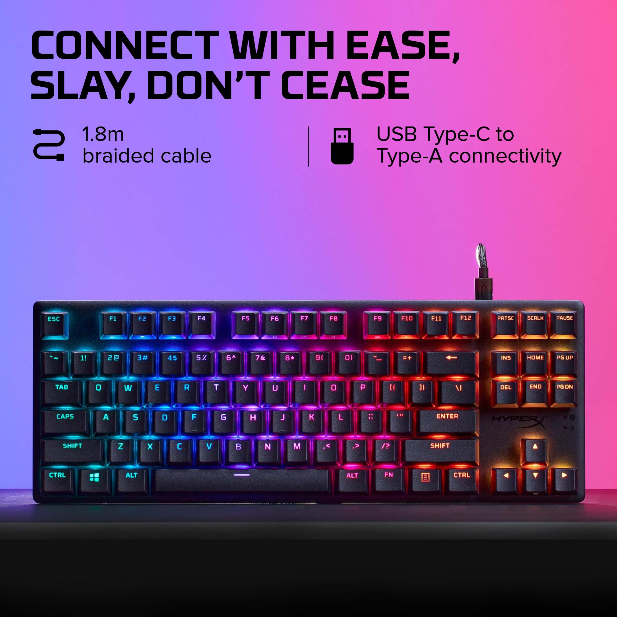 HyperX Alloy Origins Core PBT Mechanical Gaming Keyboard - RGB, Compact & Durable for Esports & Office