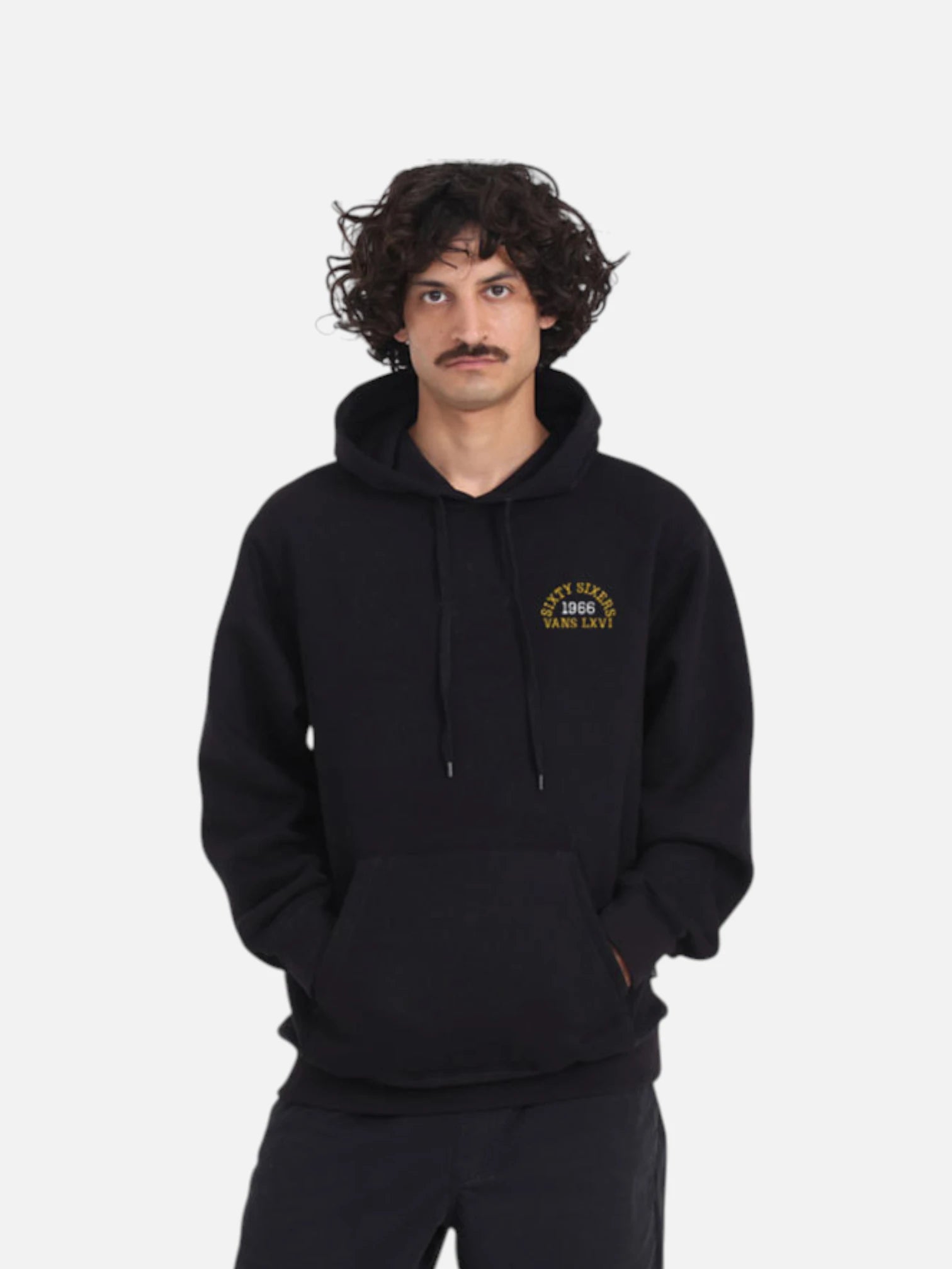 Vans Frat LXVI Black Hoodie - Men's Casual Pullover Sweatshirt for Streetwear & Everyday Comfort