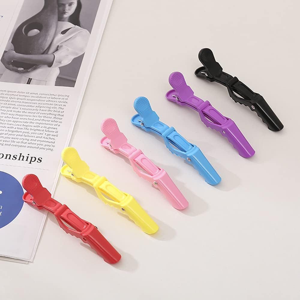 Jnkb Professional Alligator Hair Clips 6-Pack - Salon & Barber Sectioning Clamps for Hair Styling (Multicolor) - Perfect for Hairdressing, Braiding, and Salon Sectioning