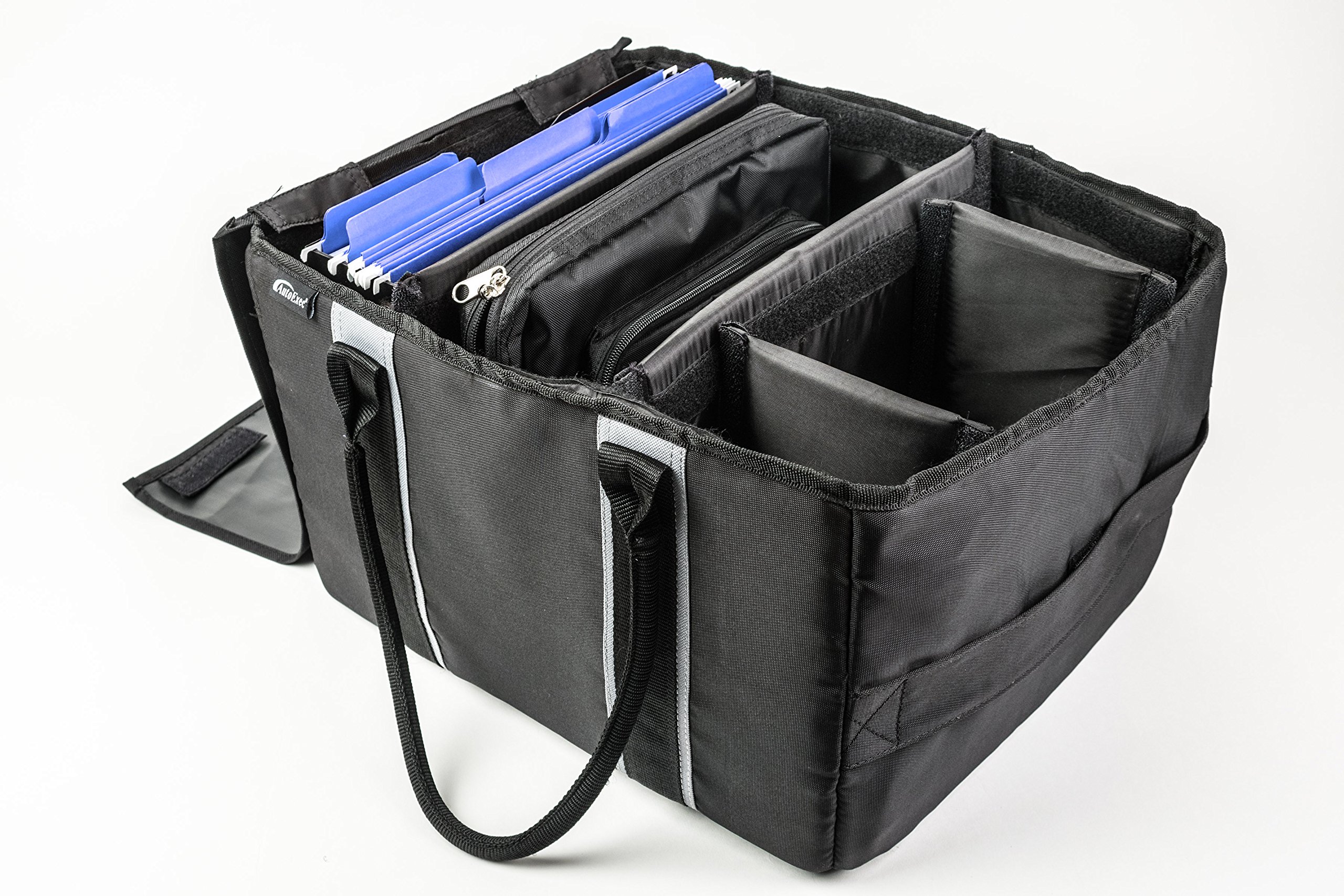 AutoExec AUE14009 Black File Tote Organizer with Insulated Cooler Bag & Tablet Case - Perfect for Office, Travel, and Business Professionals