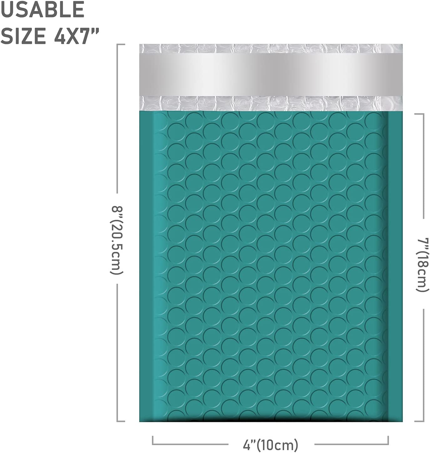 4x8 Bubble Mailer Padded Envelope - Waterproof Shipping Envelopes for Ecommerce, Small Packages & Documents | Turquoise Green | Perfect for eBay, Amazon, Etsy Sellers & Online Stores