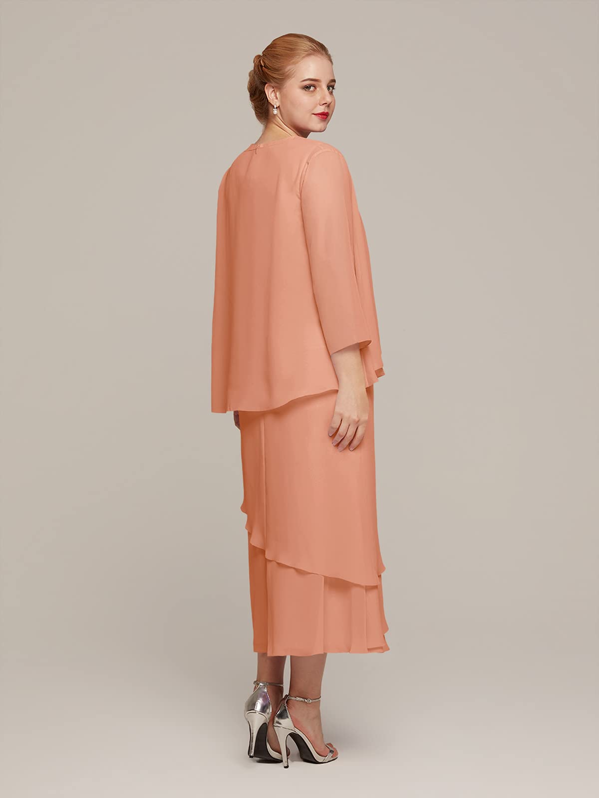 Elegant AW BRIDAL Mother of The Bride Dresses with Jacket - Women's Formal Wedding Guest Dresses with Sleeves for Church, Ceremony & Special Occasions