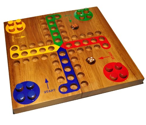 Premium Large Wooden Ludo Board Game Set - Classic Family Board Game for Adults & Kids - Perfect for Game Nights, Parties, and Indoor Family Fun Activities