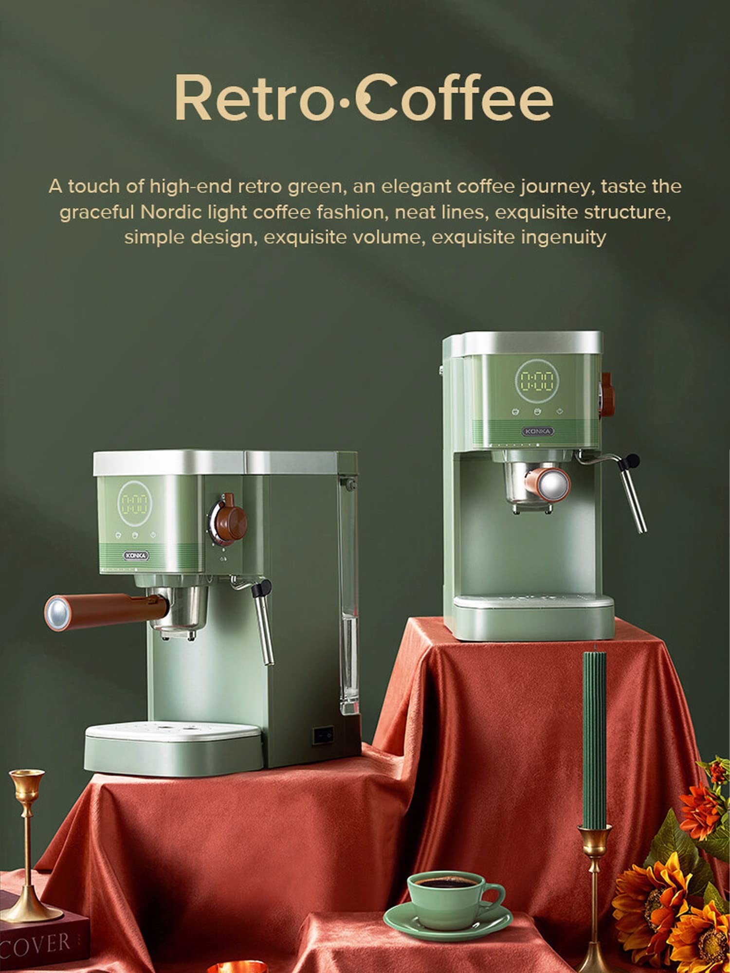 20 Bar Espresso Machine with Milk Frother - Compact Home Coffee Maker for Latte & Cappuccino - Perfect for Kitchen Countertops and Small Spaces