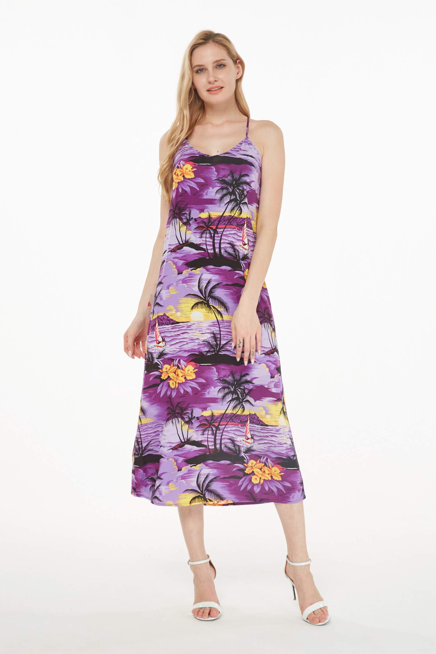 Hawaiian Luau Outfits for Family - Matching Aloha Shirts & Dresses in Sunset Purple | Beach Party, Vacation & Summer Family Photos
