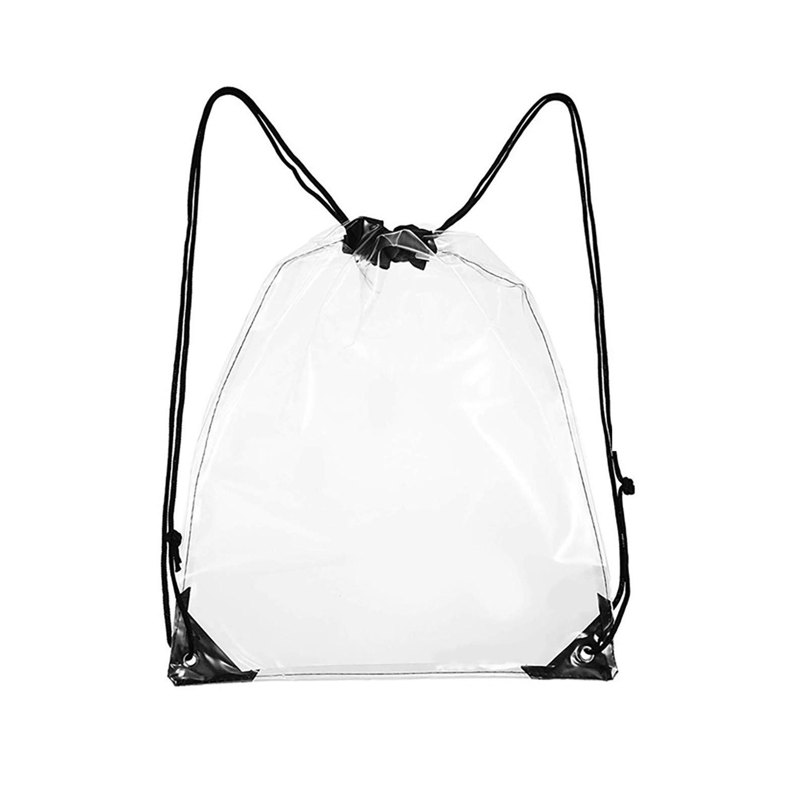LACACA Waterproof Transparent Drawstring Backpack - Lightweight Sports & Beach Storage Bag for Swimming, Travel, Gym, Camping - Multicolor One Size Organizer for Under Bed, Housekeeping & Outdoor Activities
