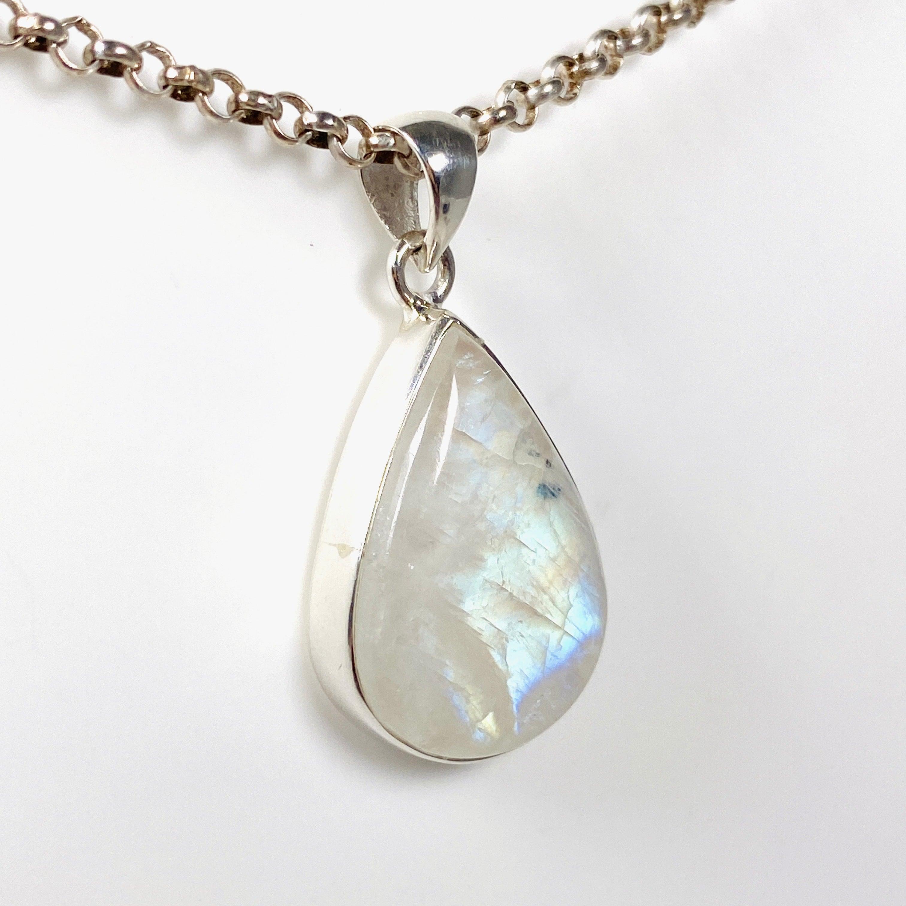 Natural Moonstone Teardrop Pendant Necklace KPGJ4024 - Elegant Boho Jewelry for Women, Perfect for Weddings & Everyday Wear