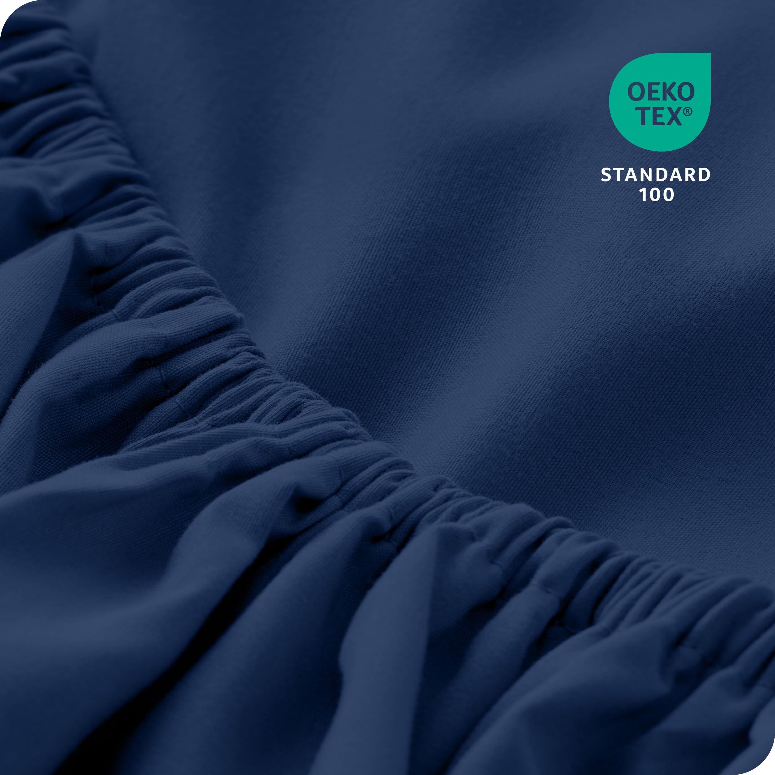 Bare Home 2-Pack King Size Fitted Sheets - 1800 Thread Count Ultra Soft Wrinkle Resistant Microfiber Deep Pocket Bed Sheets (Dark Blue) - Perfect for Master Bedroom, Guest Room & Vacation Homes